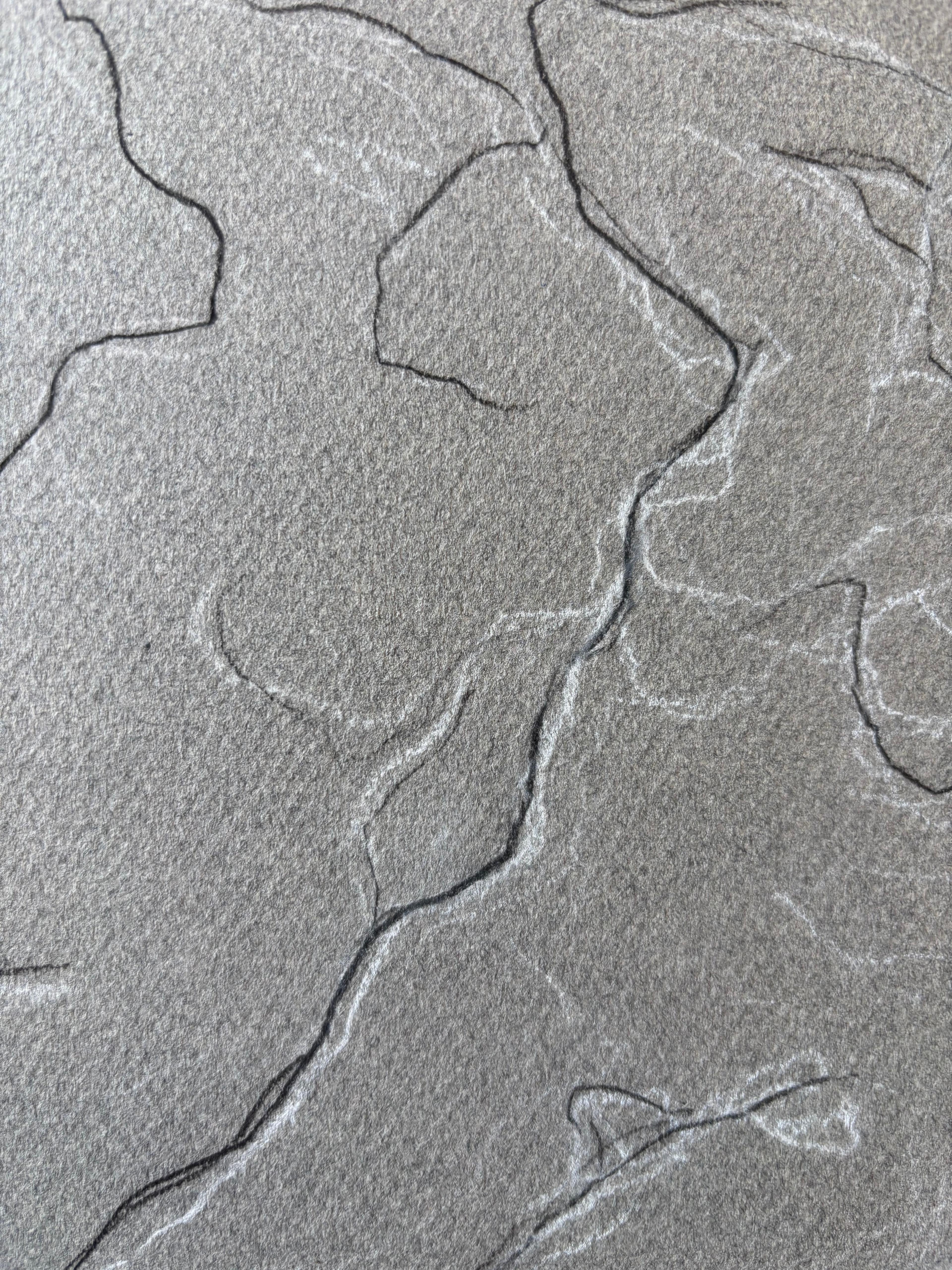 Le Sofa by Grégoire Mathias – Rhythmic Nude Forms in Chalk on Grey Board For Sale 8