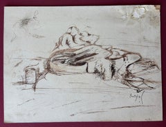 Nature Morte aux Chiffons by Grégoire Mathias – Pen and Sepia Ink Still Life