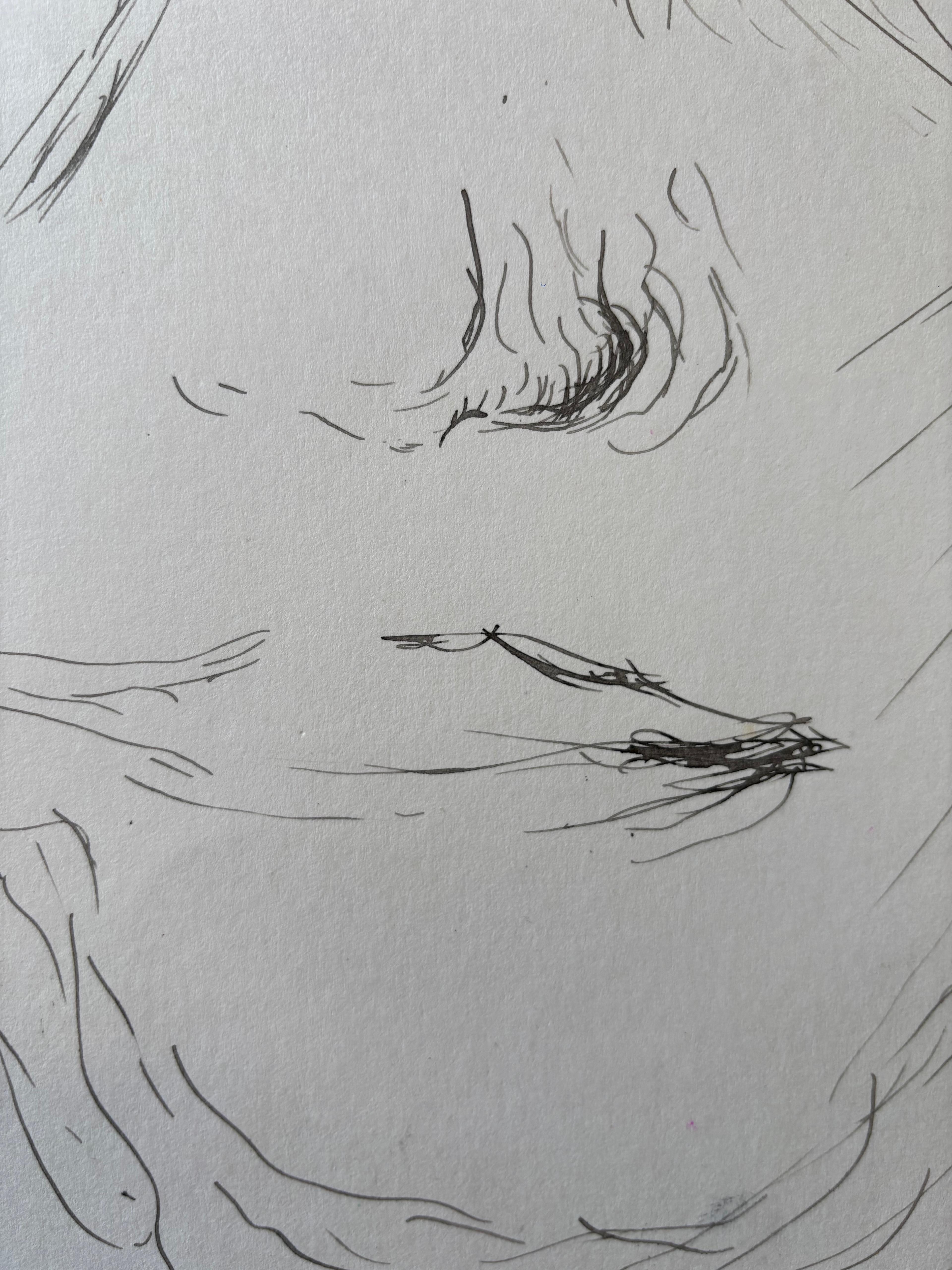 Visage Stroboscopique, by Grégoire Mathias – Diachronic Pencil Portrait For Sale 3