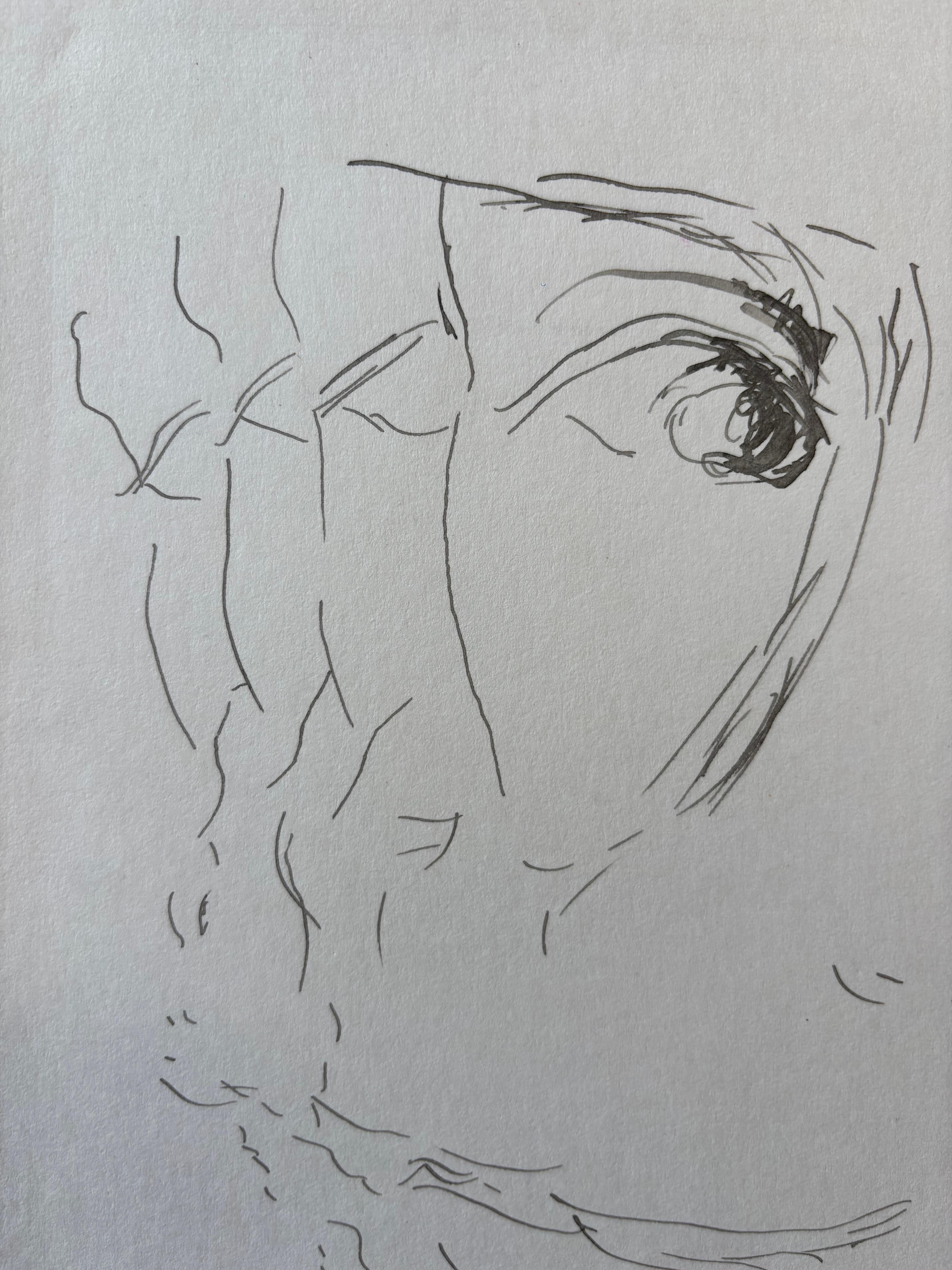 Visage Stroboscopique, by Grégoire Mathias – Diachronic Pencil Portrait For Sale 4