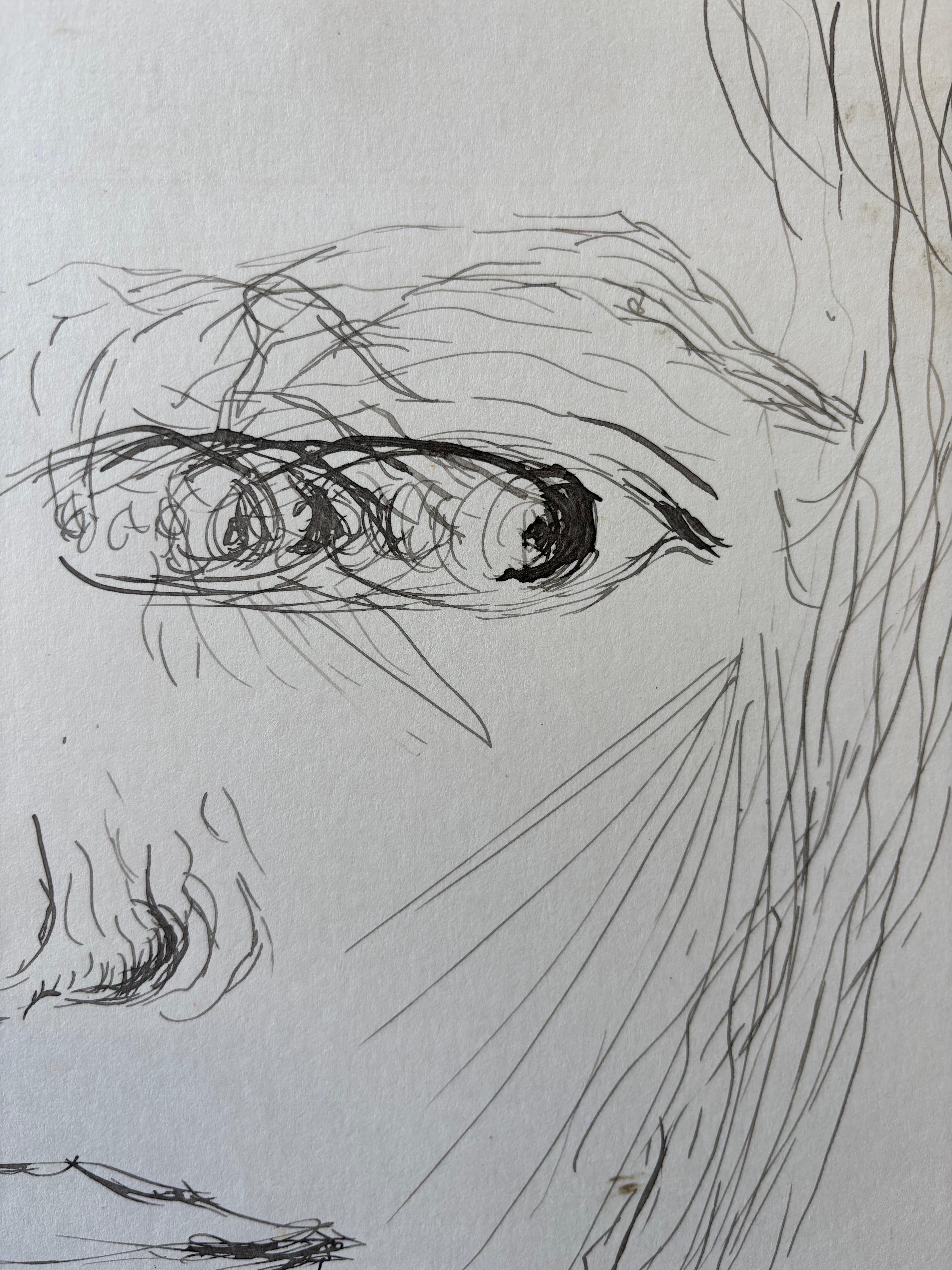 Visage Stroboscopique, by Grégoire Mathias – Diachronic Pencil Portrait For Sale 6