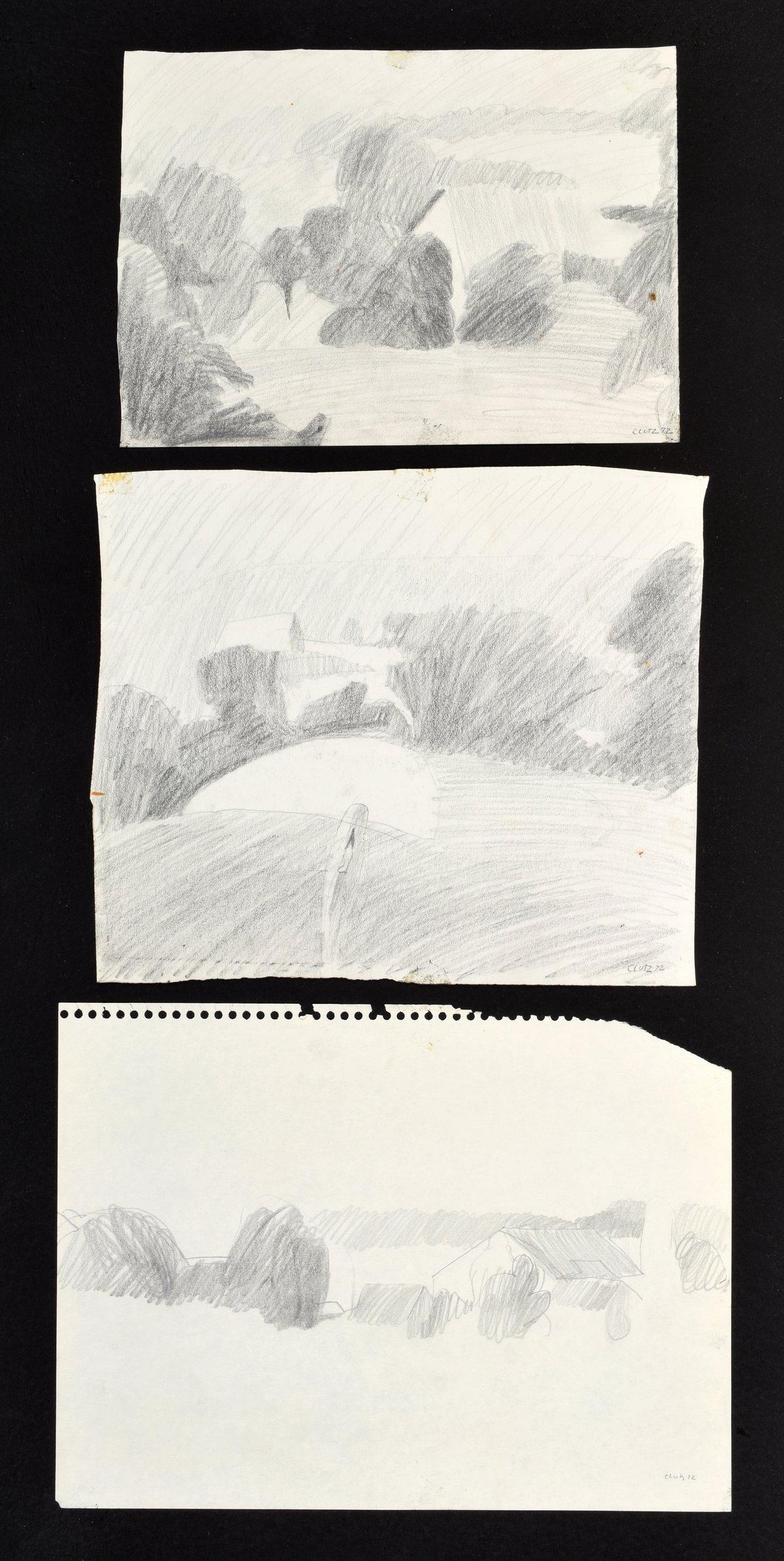 <strong>Artist/Designer; Manufacturer: </strong>William Clutz (American, b. 1933)<br />
<strong>Marking(s); notes: </strong>signed, marking(s); 1972<br />
<strong>Materials: </strong>graphite on paper<br />
<strong>Dimensions (H, W, D): </strong>(1)