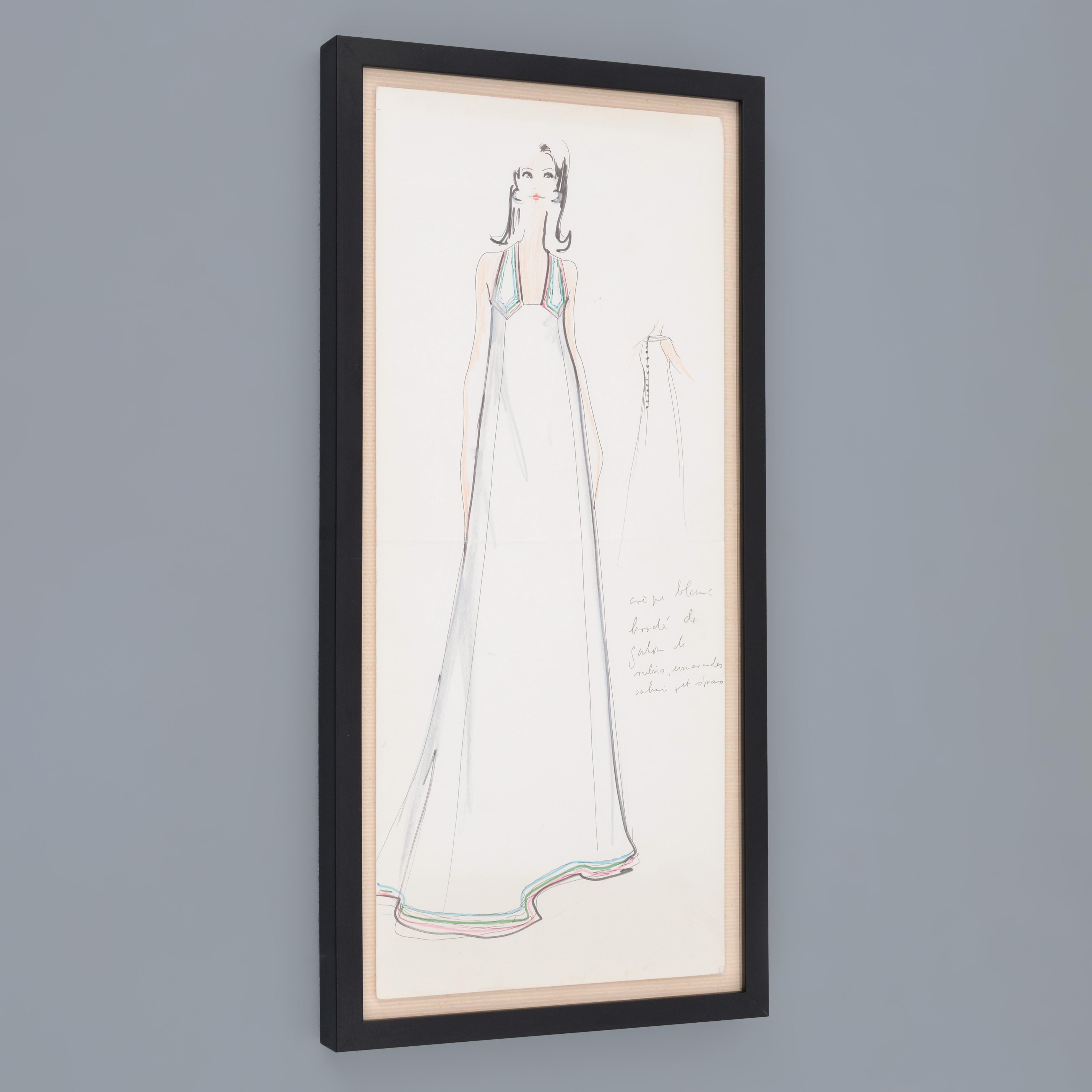 Karl Lagerfeld Fashion Drawing For Sale 1