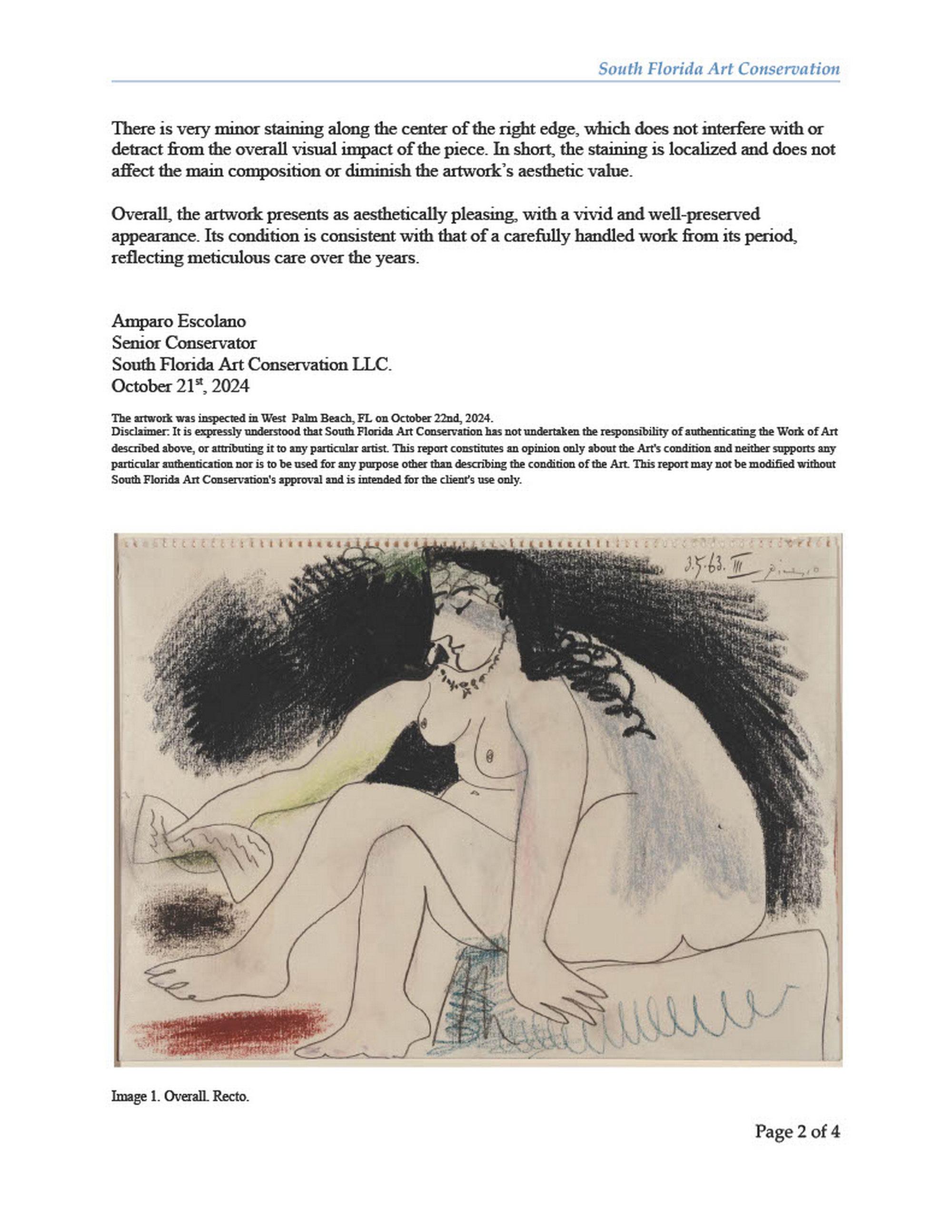 Pablo Picasso Drawing, Nude Female Figure For Sale 14