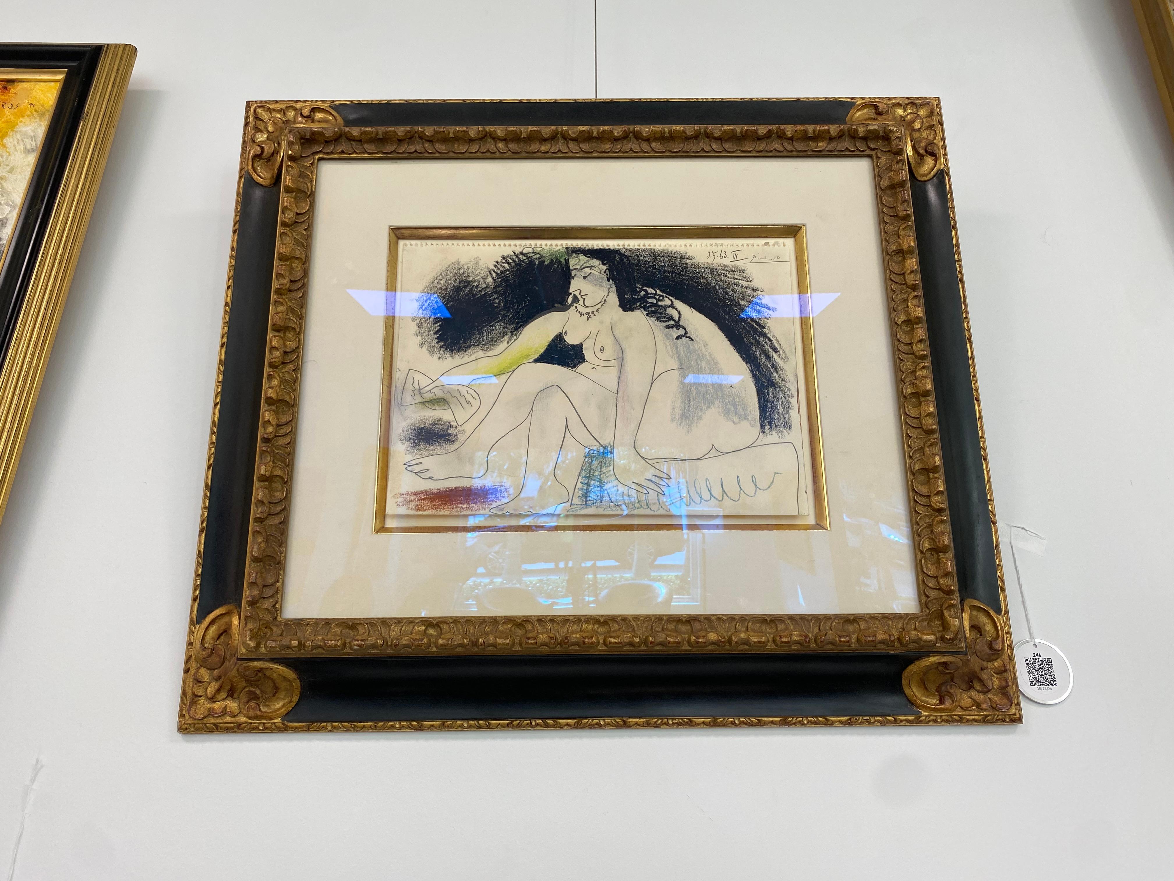 Pablo Picasso Drawing, Nude Female Figure For Sale 3