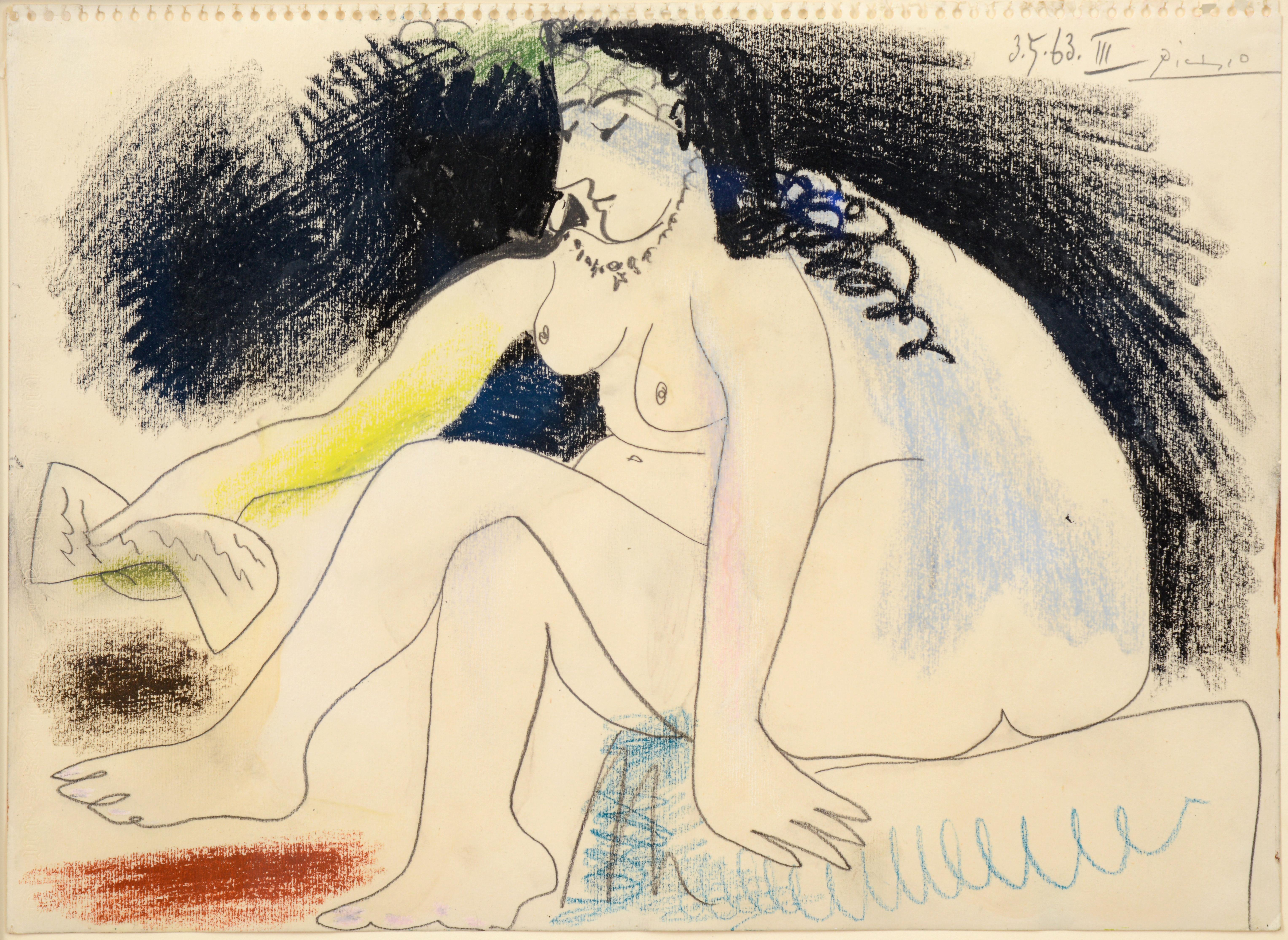 Pablo Picasso Drawing, Nude Female Figure For Sale 5