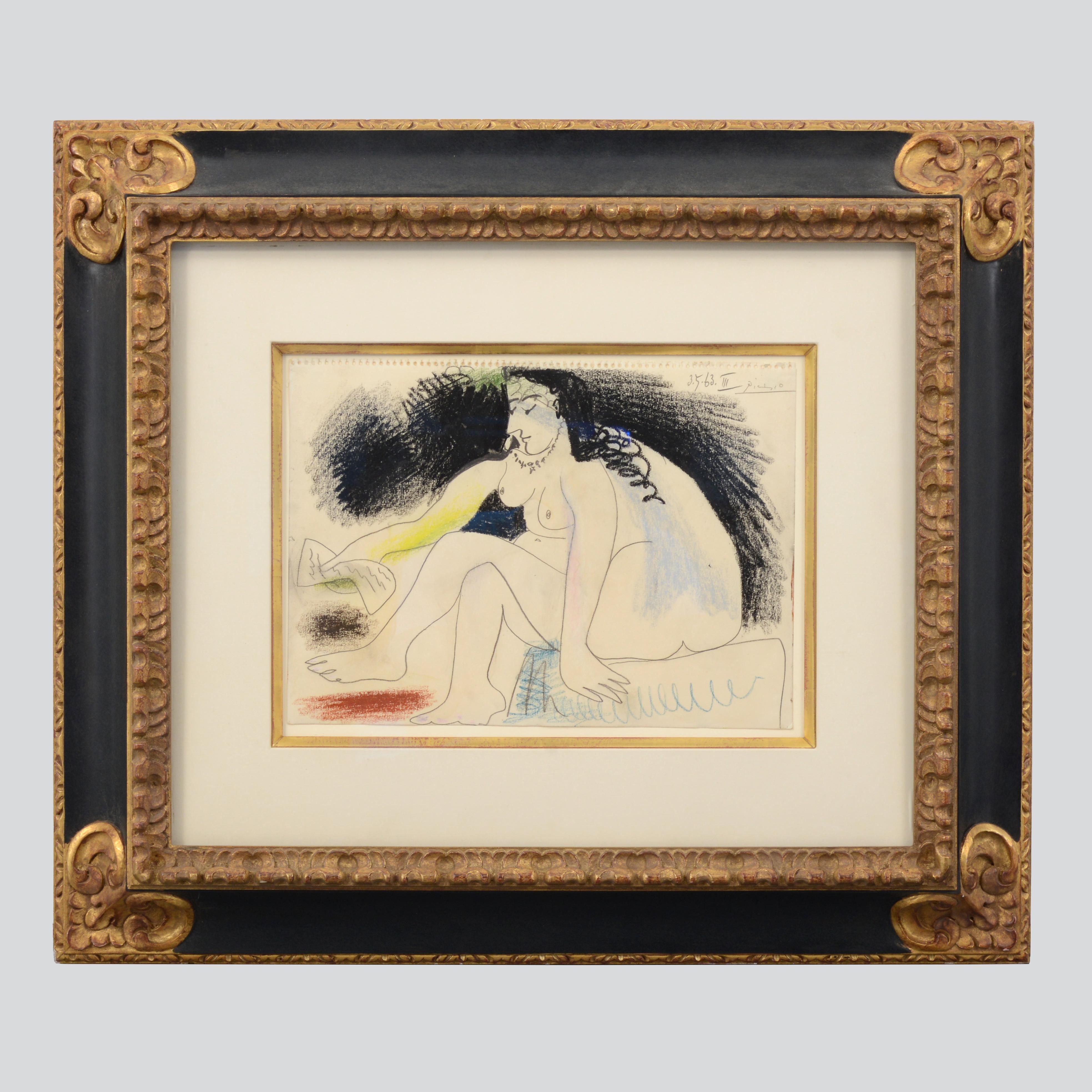 Pablo Picasso Drawing, Nude Female Figure For Sale 1