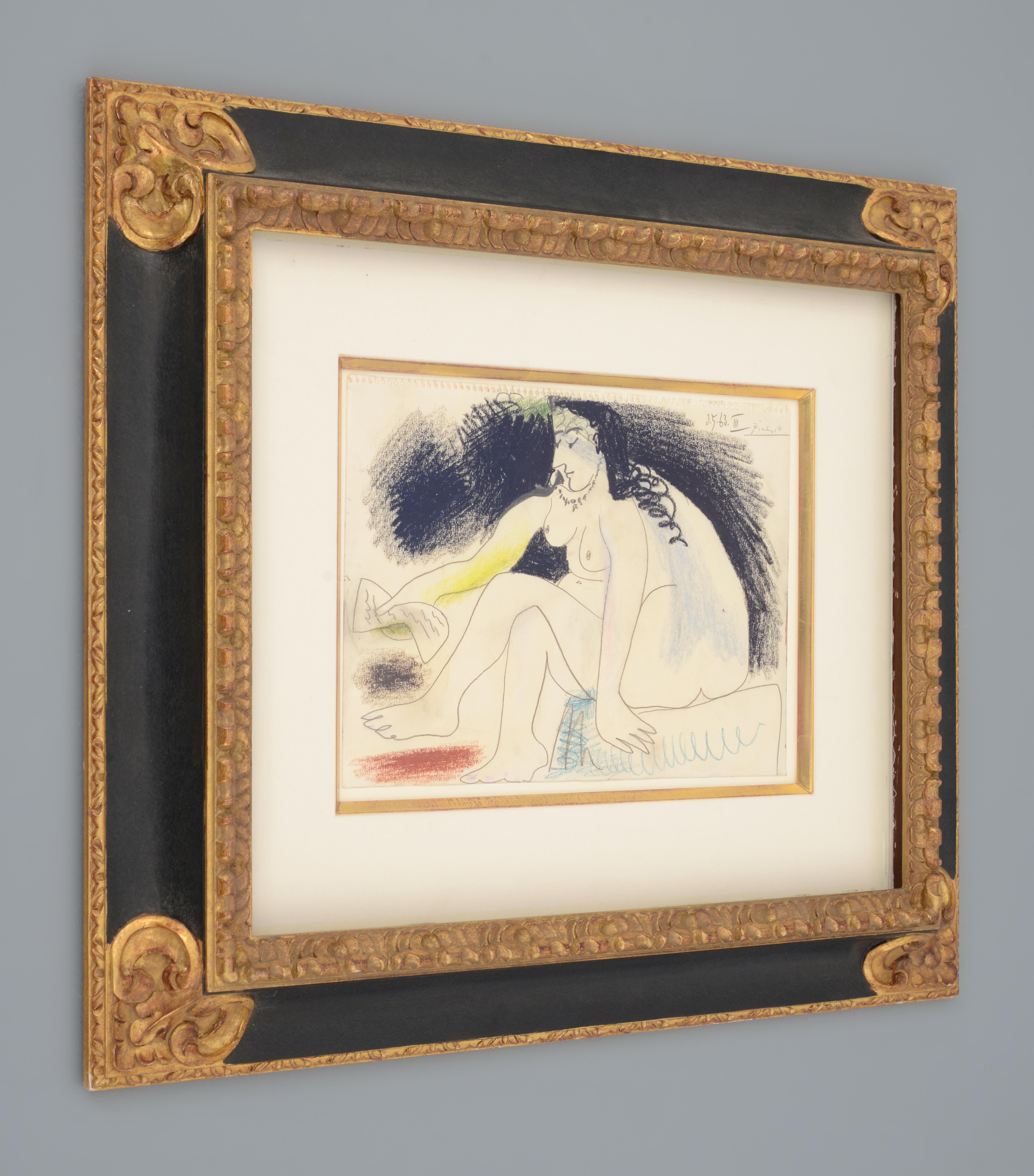 Pablo Picasso Drawing, Nude Female Figure For Sale 2