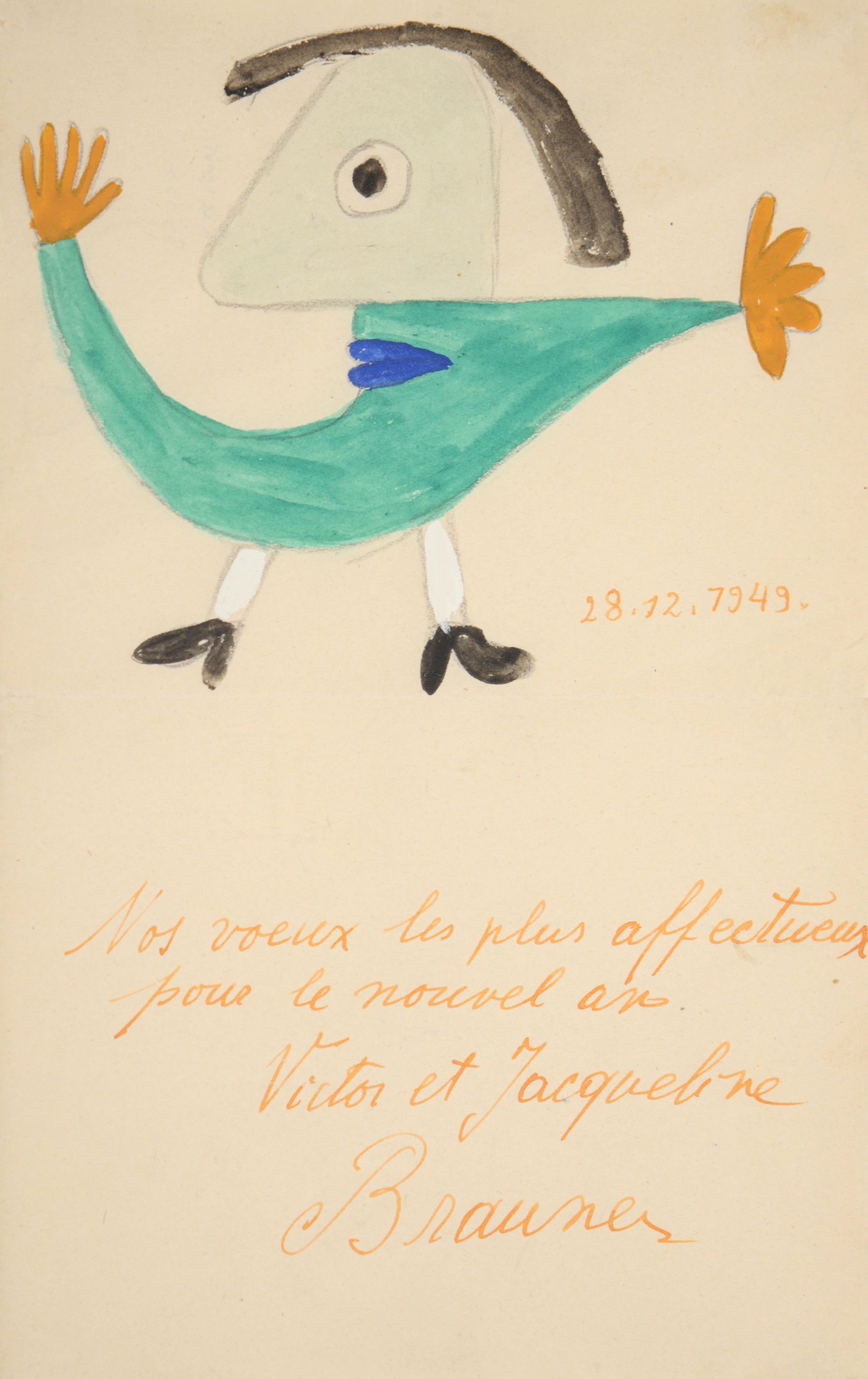Disegno di Victor Brauner, biglietto di capodanno in vendita 5