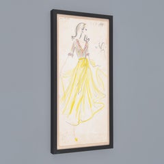 Karl Lagerfeld Fashion Drawing for Tiziani, Signed