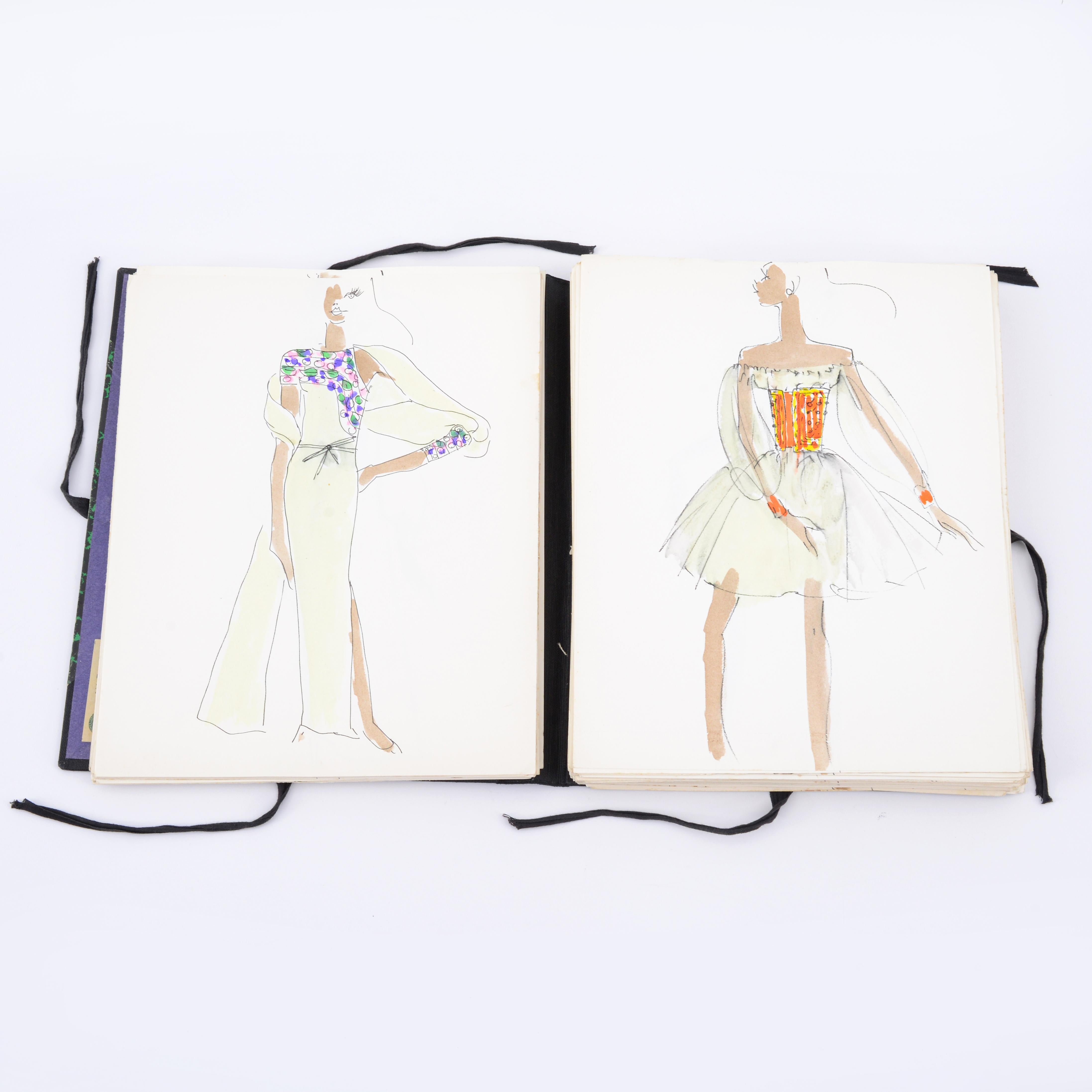 Portafoglio della moda di Karl Lagerfeld / Disegni per Tiziani, 161 disegni in vendita 7