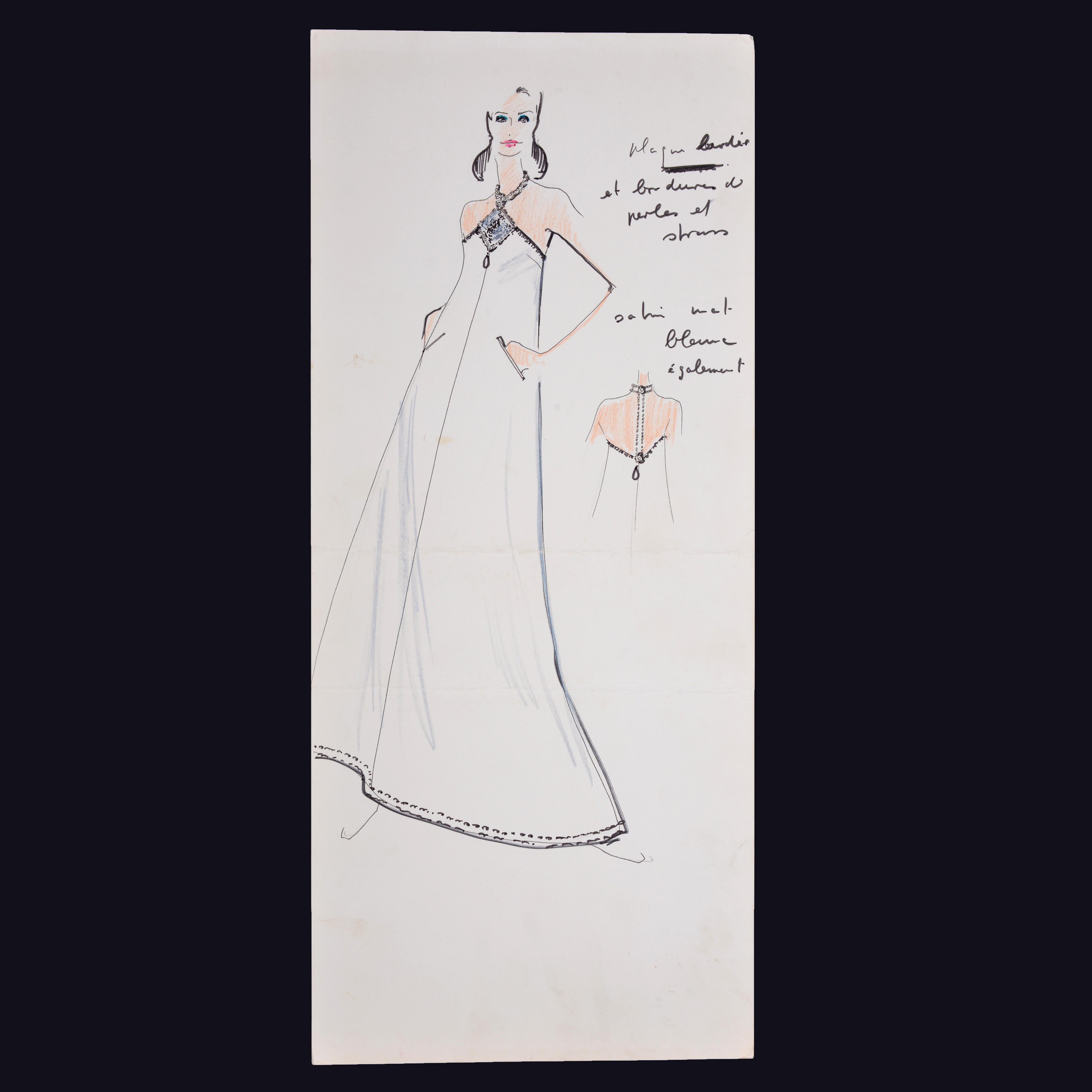 Karl Lagerfeld Fashion Drawing for Tiziani