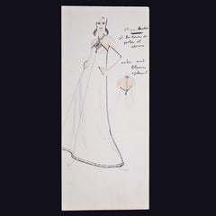 Karl Lagerfeld Modezeichnung für Tiziani