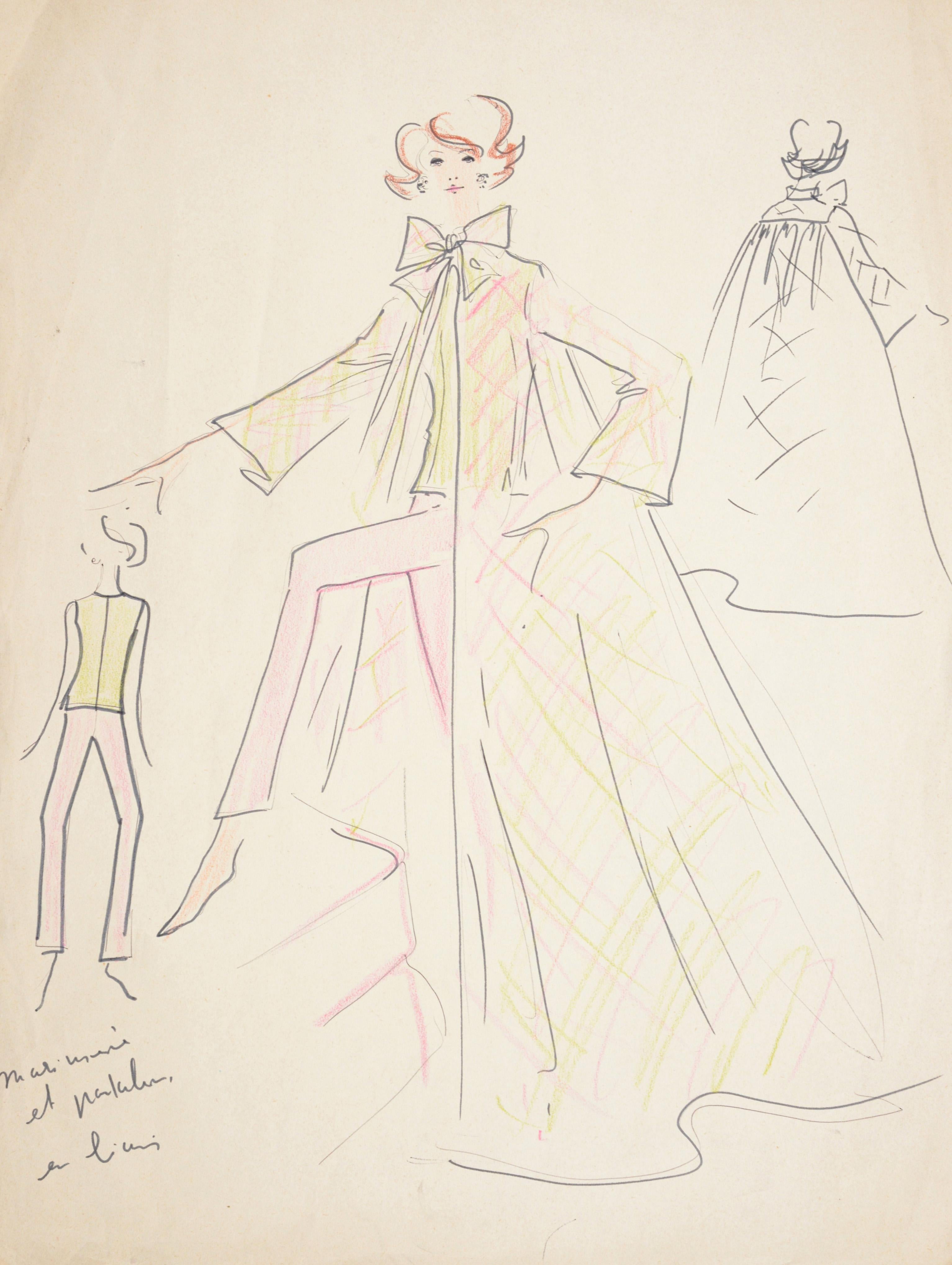 Disegno di moda di Karl Lagerfeld in vendita 1