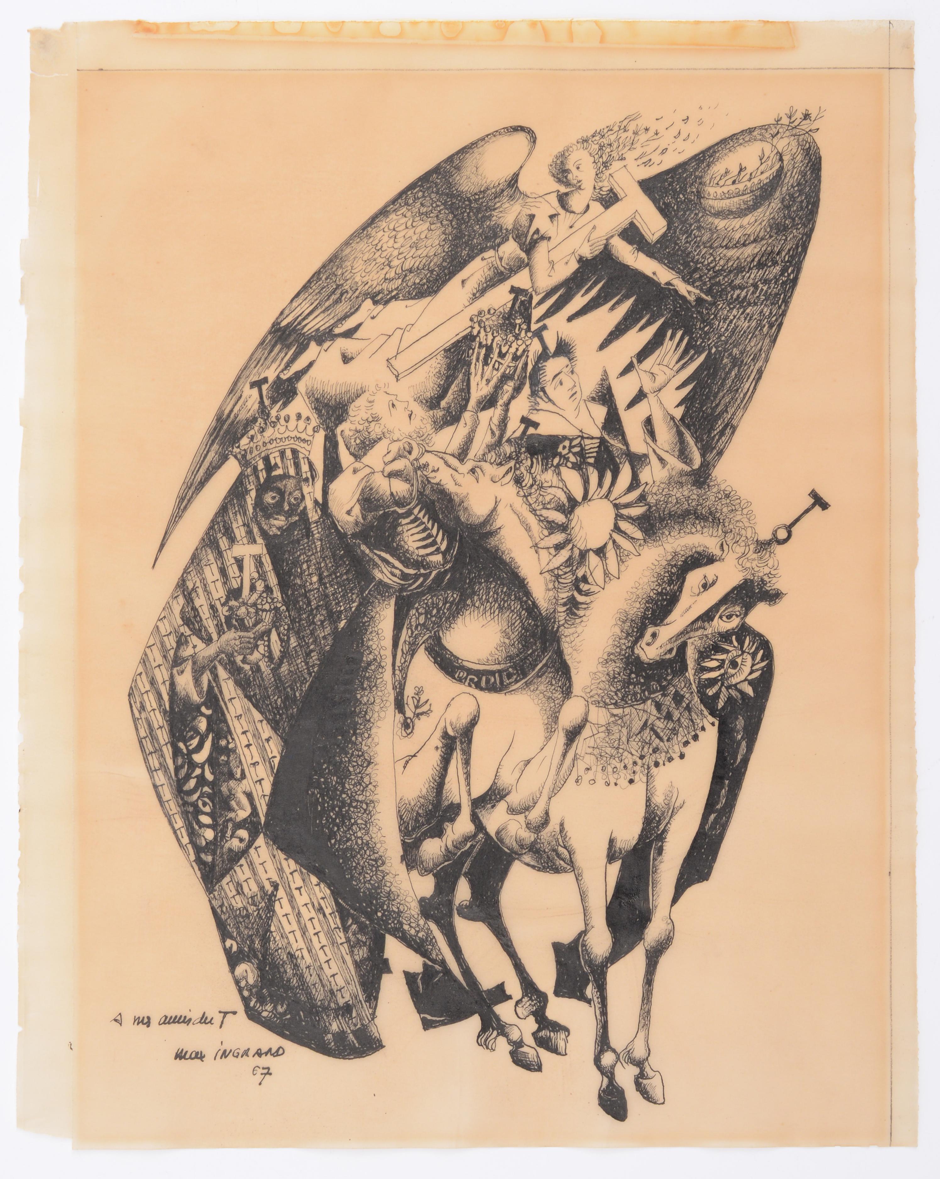 Artist/Designer; Manufacturer: Max ingrand (French, 1908-1969)
Marking(s); notes: signed; 1967
Materials: ink on vellum
Dimensions (H, W, D): 13