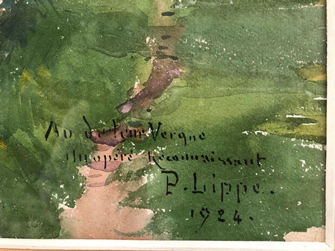 Paul Lippe (1866-1926). L'Ouche sous les saules, aquarelle 1924 en vente 4