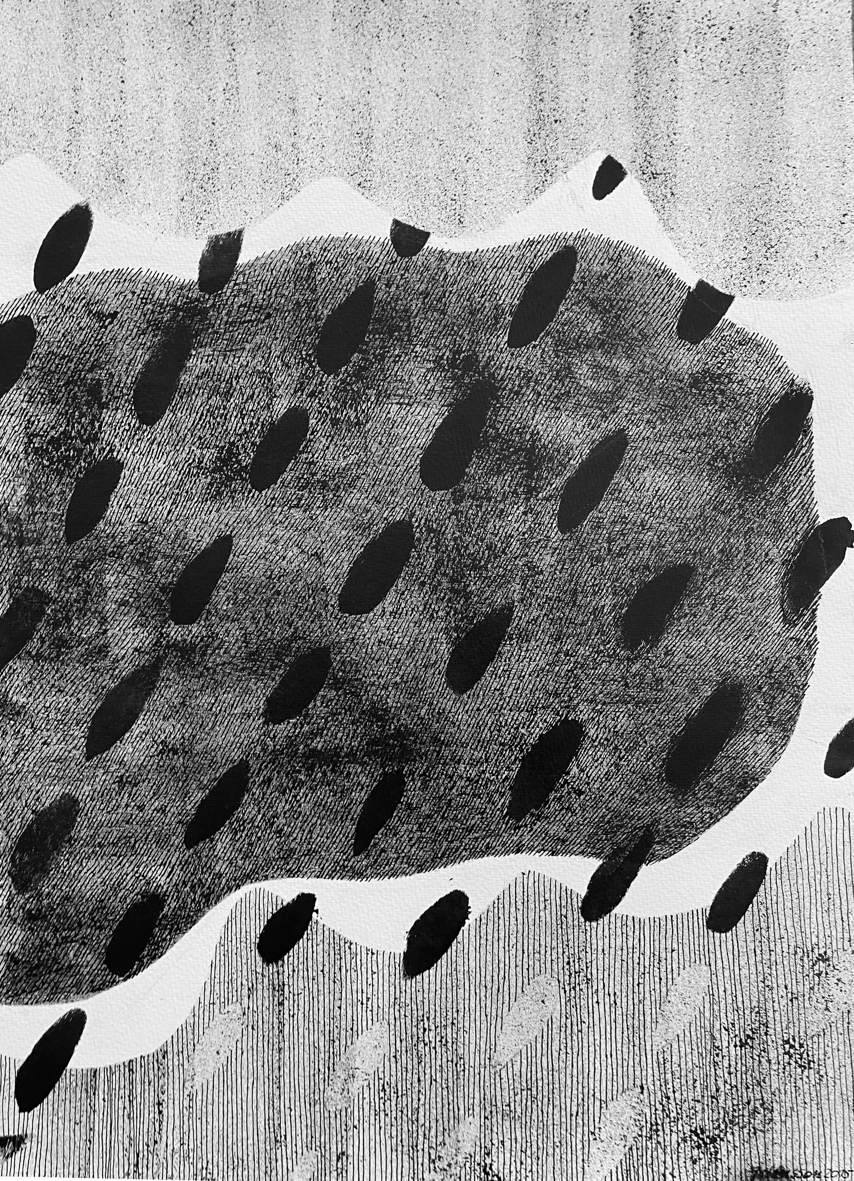 Jolanta Johnsson Abstract Drawing - Raindrops