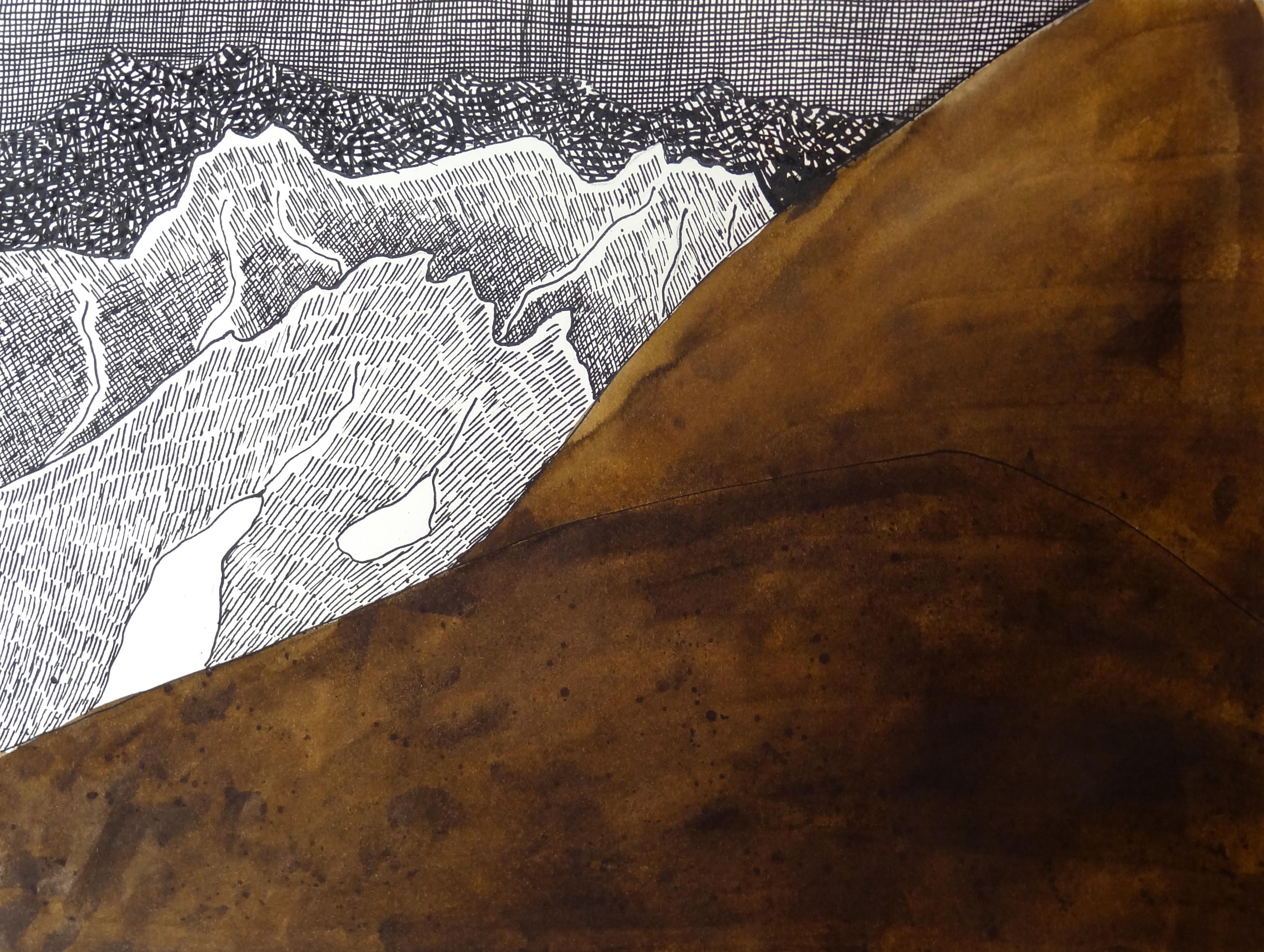 Jolanta Johnsson Landscape Art - Mountain Landscape with Brown Hill