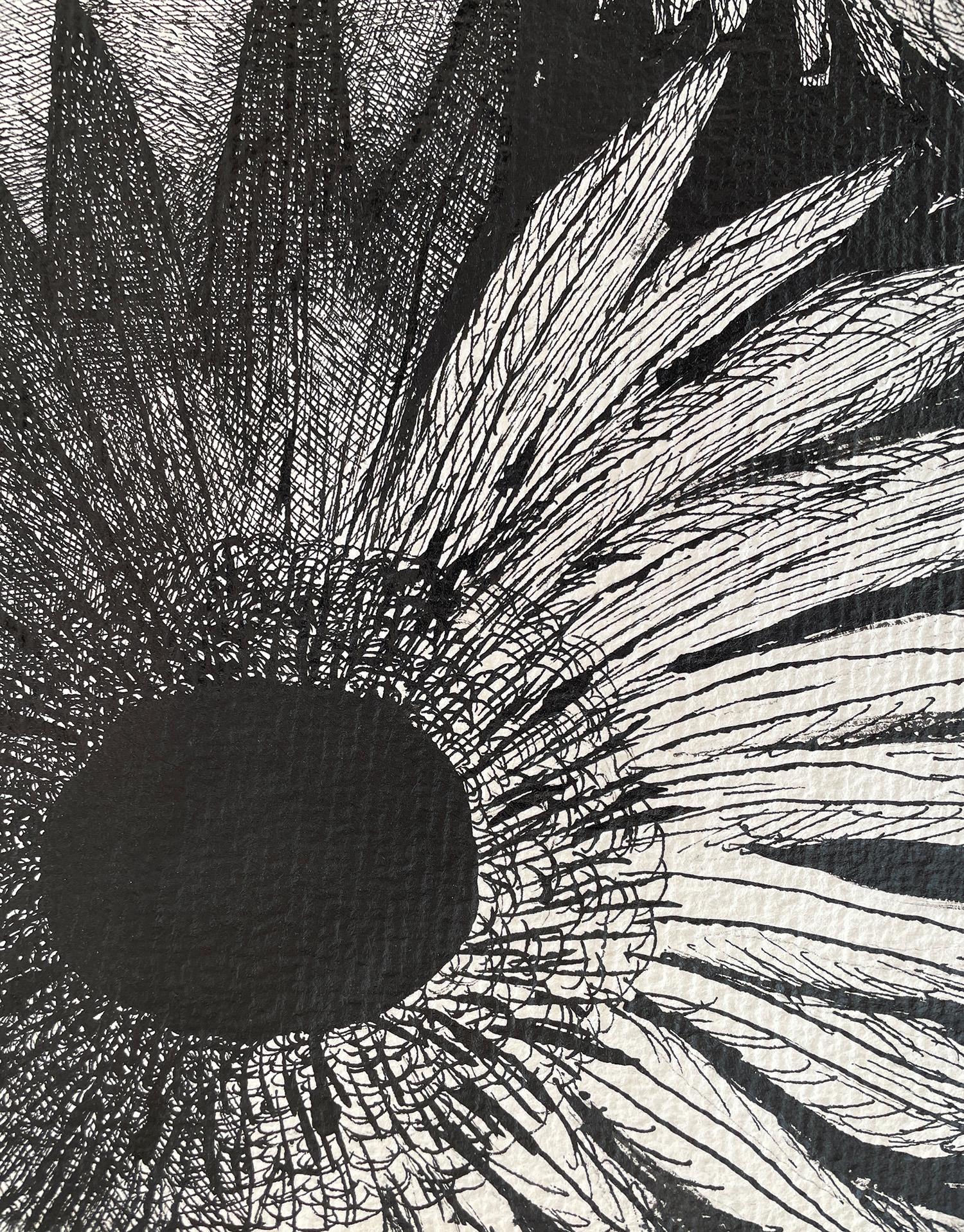 Black eye – Jolanta Johnsson, experienced Polish artist, graduate of the Academy of Fine Arts in Warsaw, PhD of fine arts, university teacher. She currently lives in Sweden. This is how she writes about this drawing:

The Black Eye flower drawing is