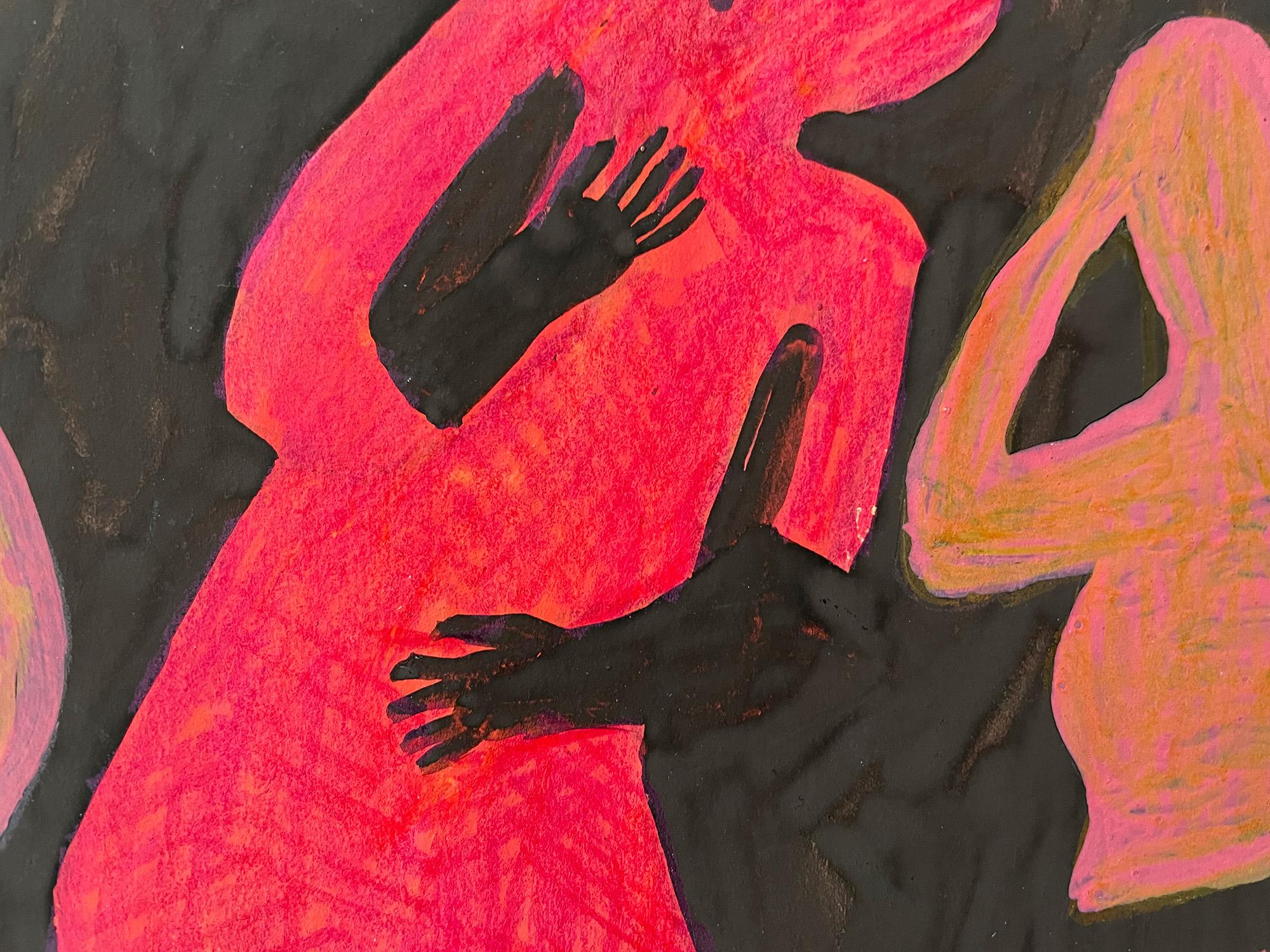 Pintar tres veces a una mujer - Figurative Art Negro de Jolanta Johnsson