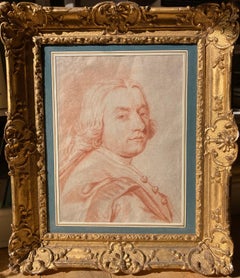 Antique French School, 18th Century, Portrait Of A Man Seen From Three Quarters, chalk