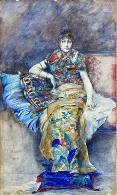 Woman seated on a Divan