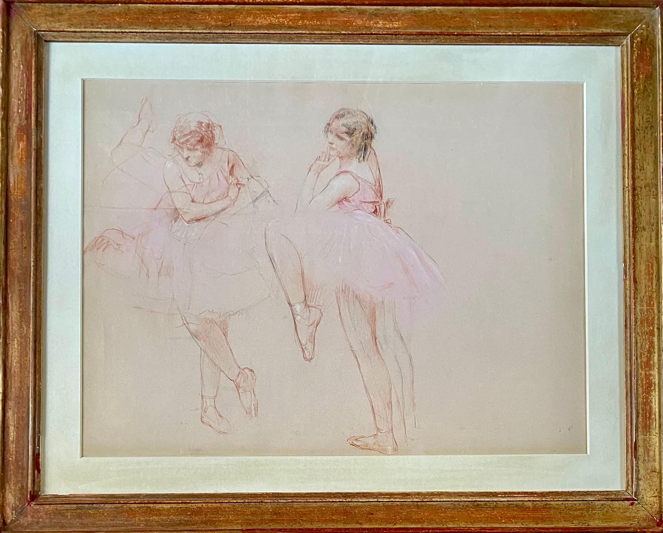 Figurative Art Henri Royer - Grand dessin, étude des danseurs