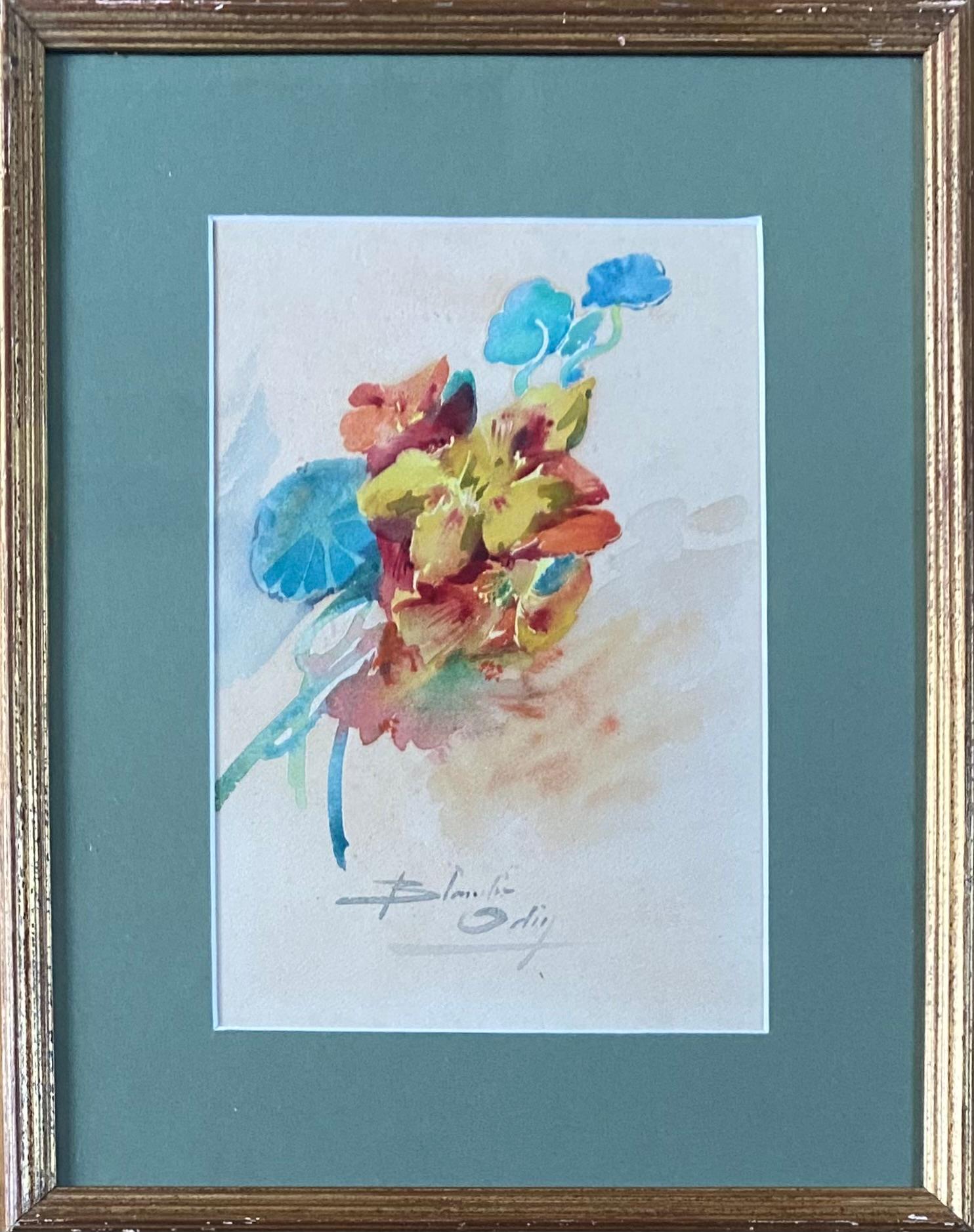 Throw of flowers, nasturtiums