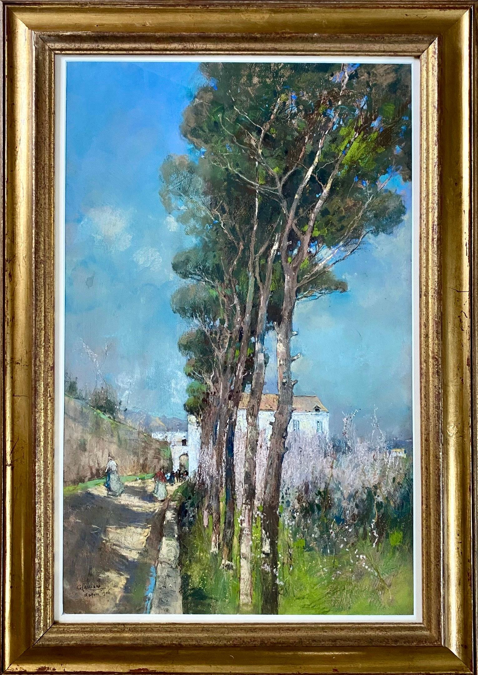 Une rue de Naples, grand pastel