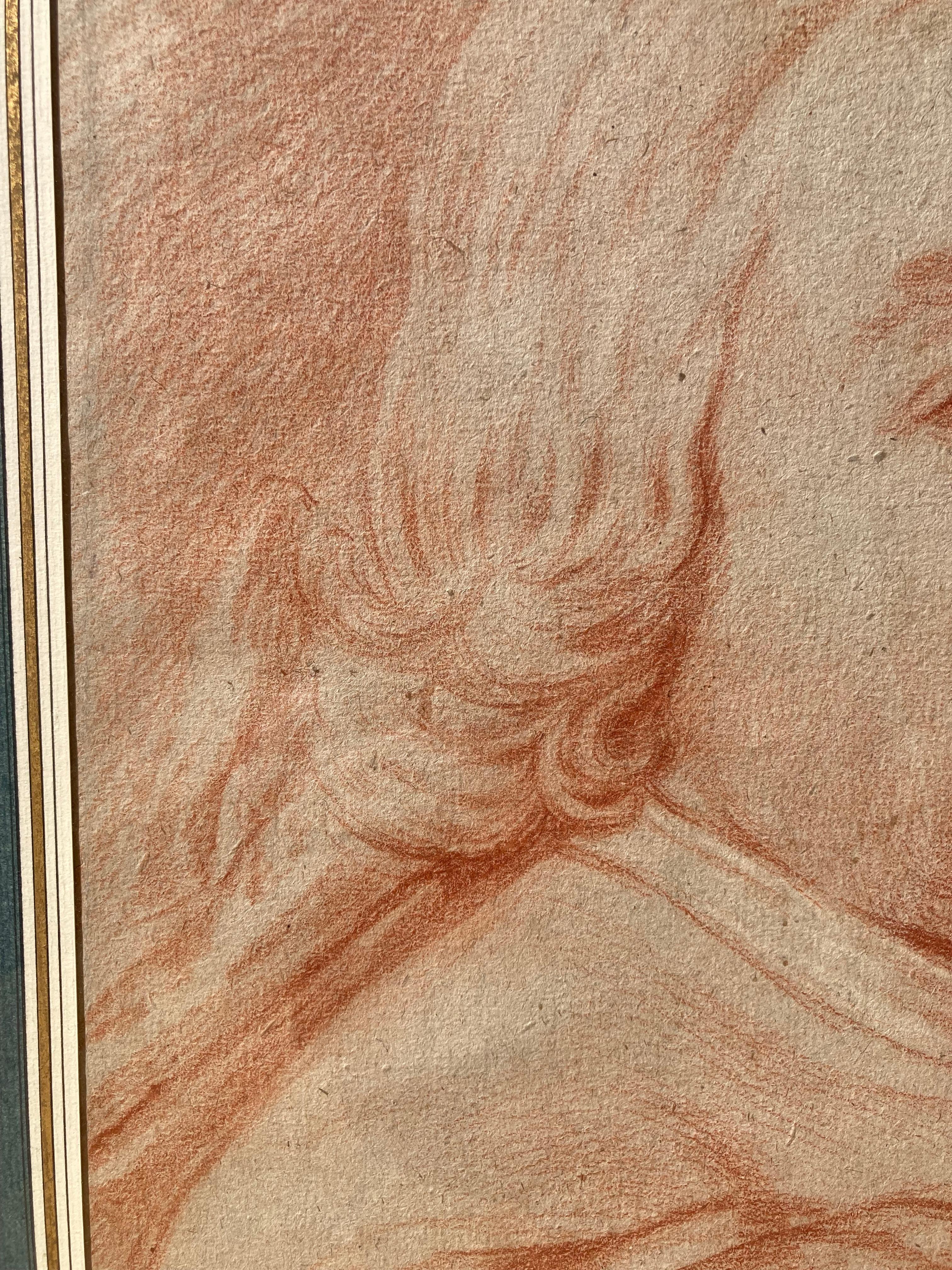 École française, XVIIIe siècle, Portrait d'un homme vu de trois quarts, craie en vente 5