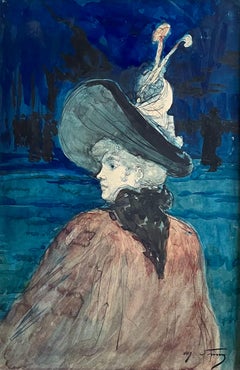 Young Elegant Lady In A Hat, Nocturne