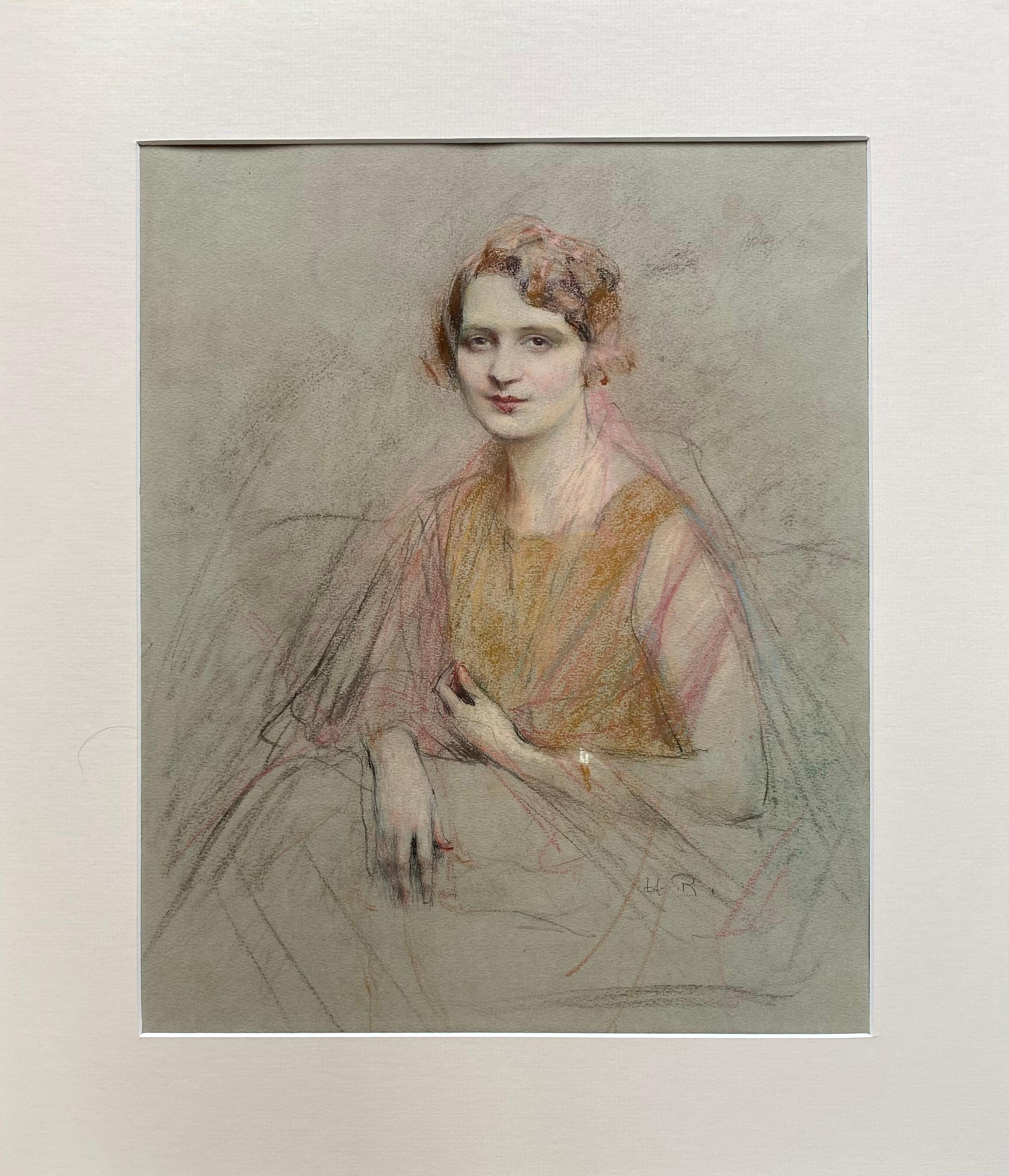 Portrait Of Woman - French School Art by Henri Royer