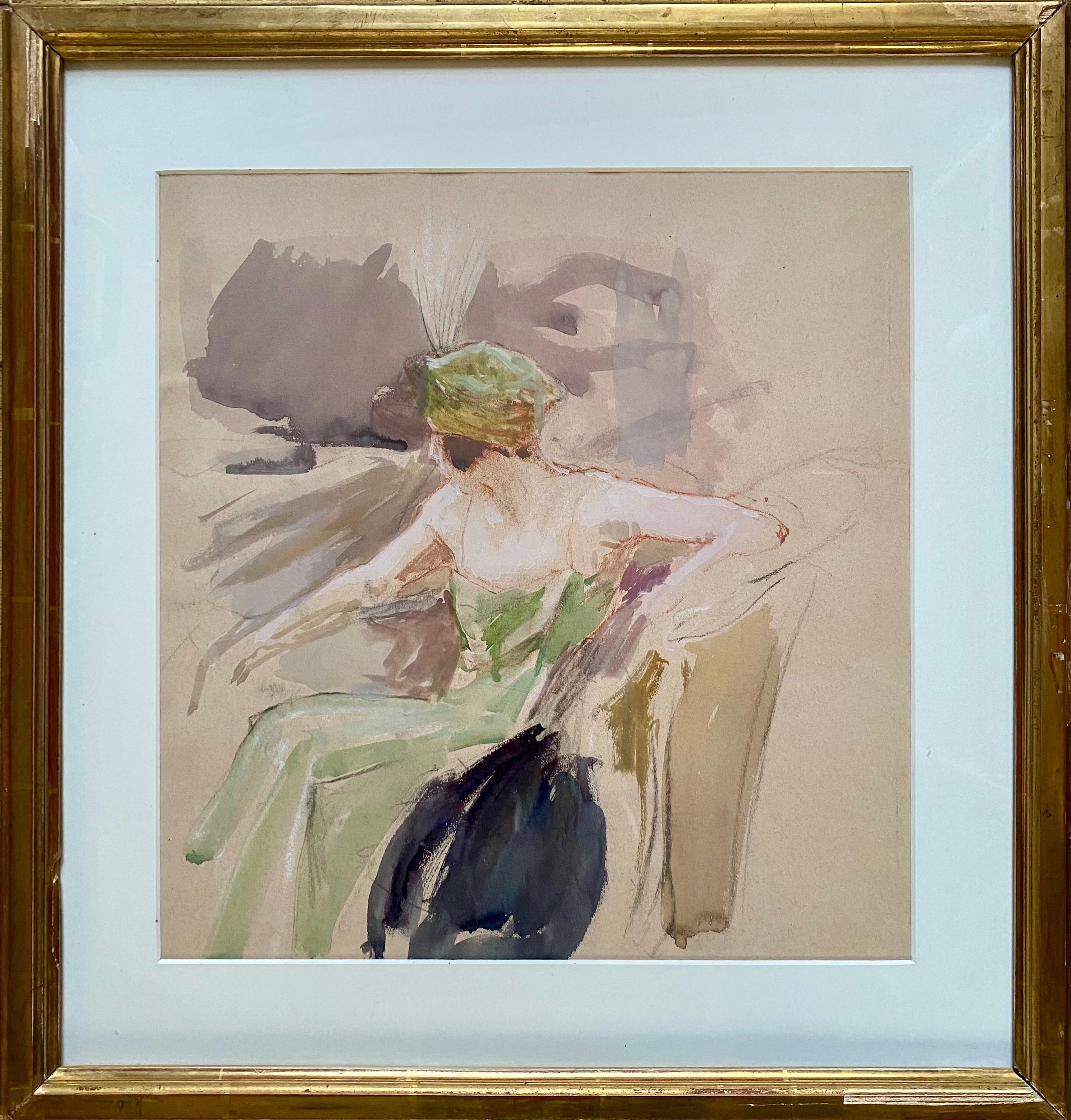 Henri Royer Portrait – Studie einer sitzenden Frau