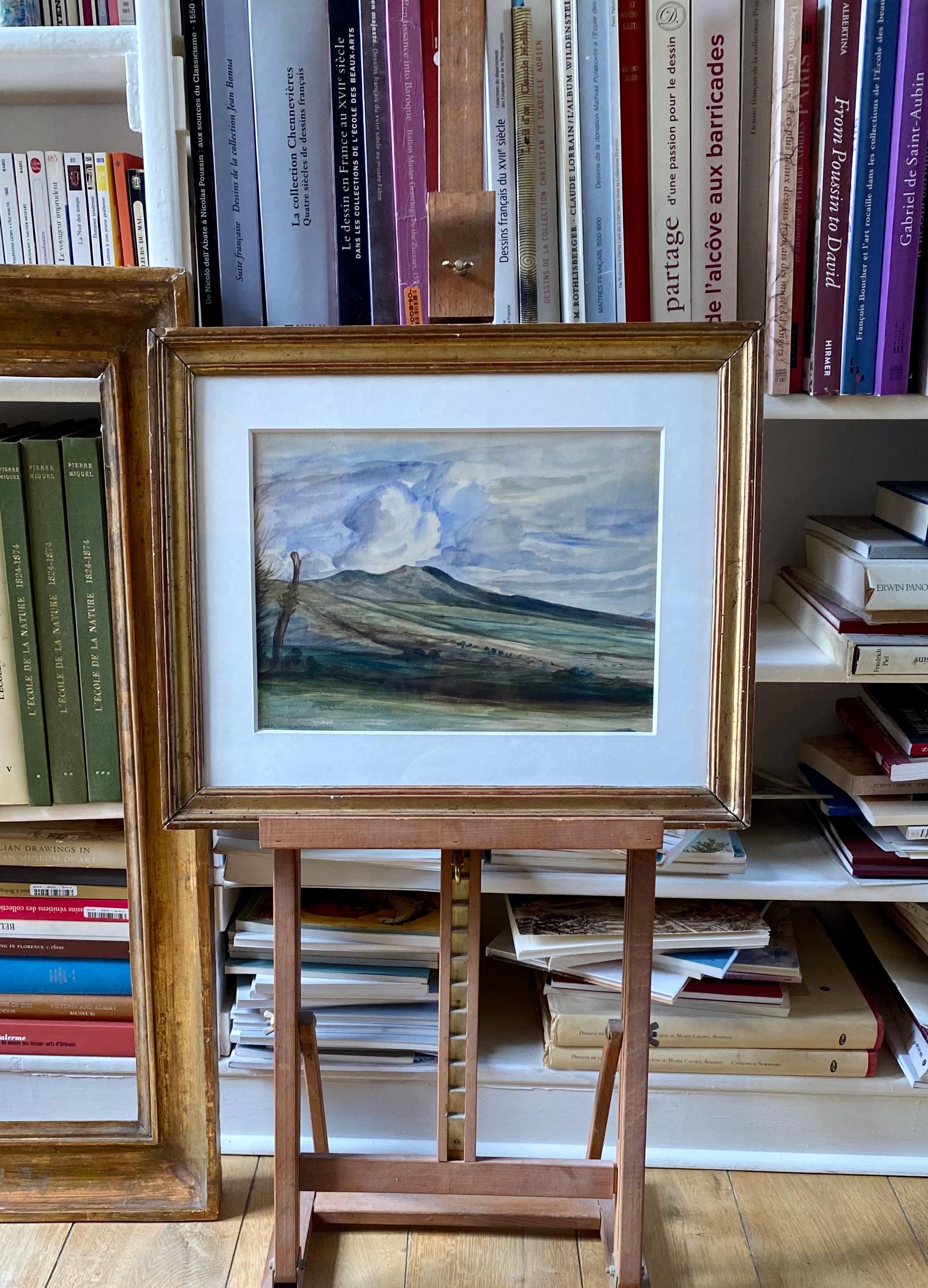Paesaggio toscano, Civita la Vigna - Landscape Art Marrone di Louis-Nicolas Cabat