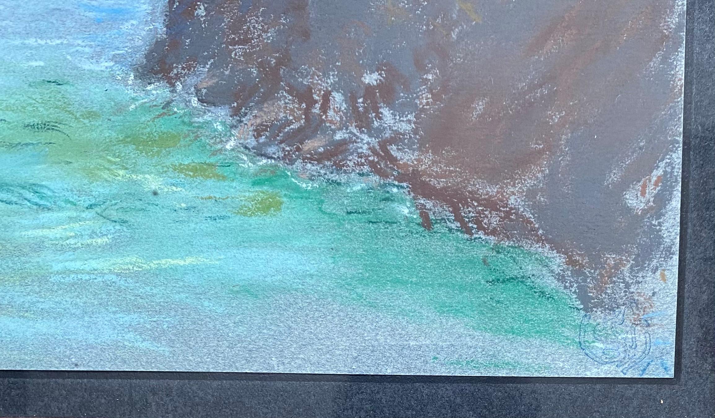 Rochers à Belle-île, Bretagne - Bleu Landscape Art par Claude Emile Schuffenecker