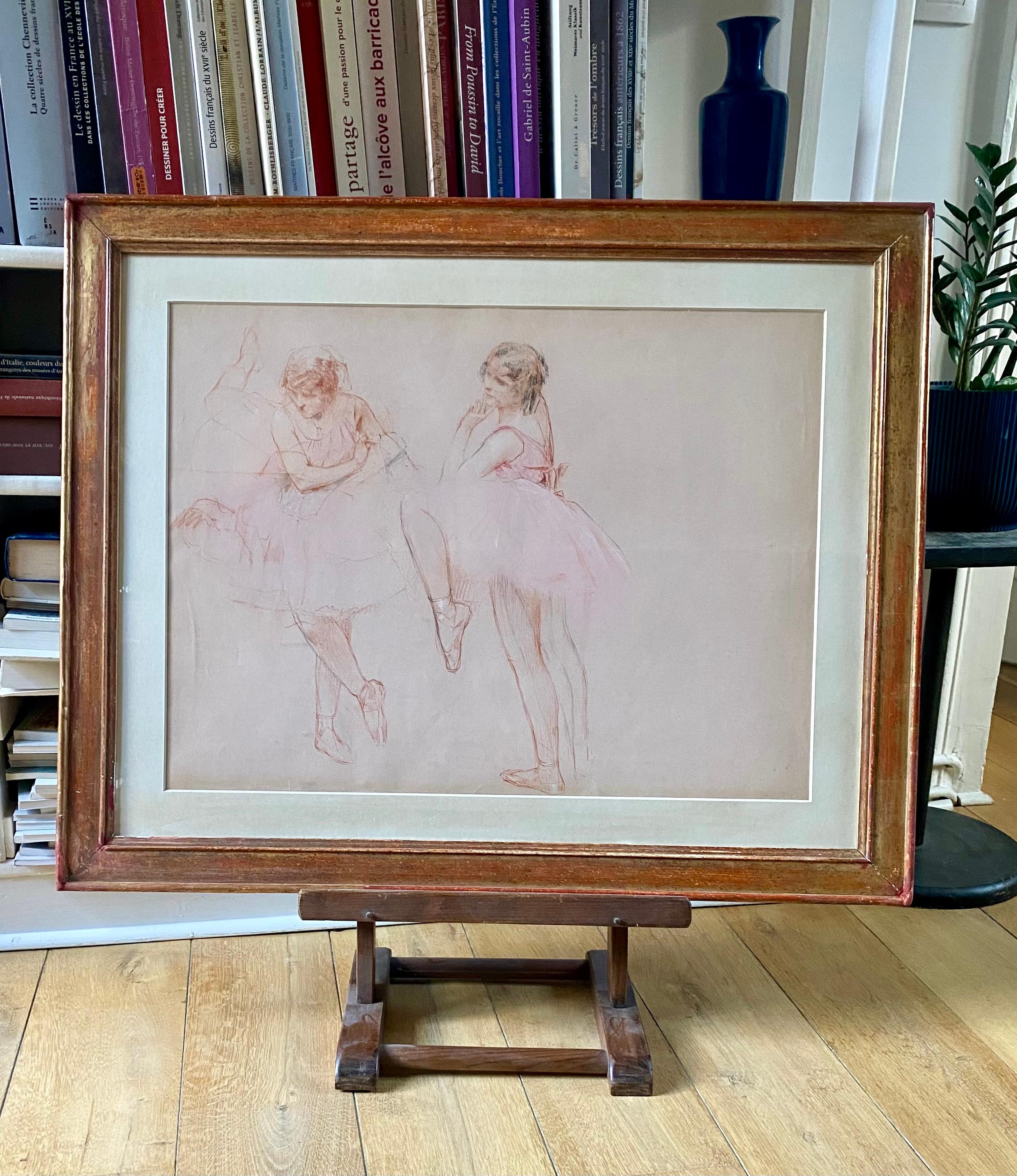 Grand dessin, étude des danseurs - École française Art par Henri Royer