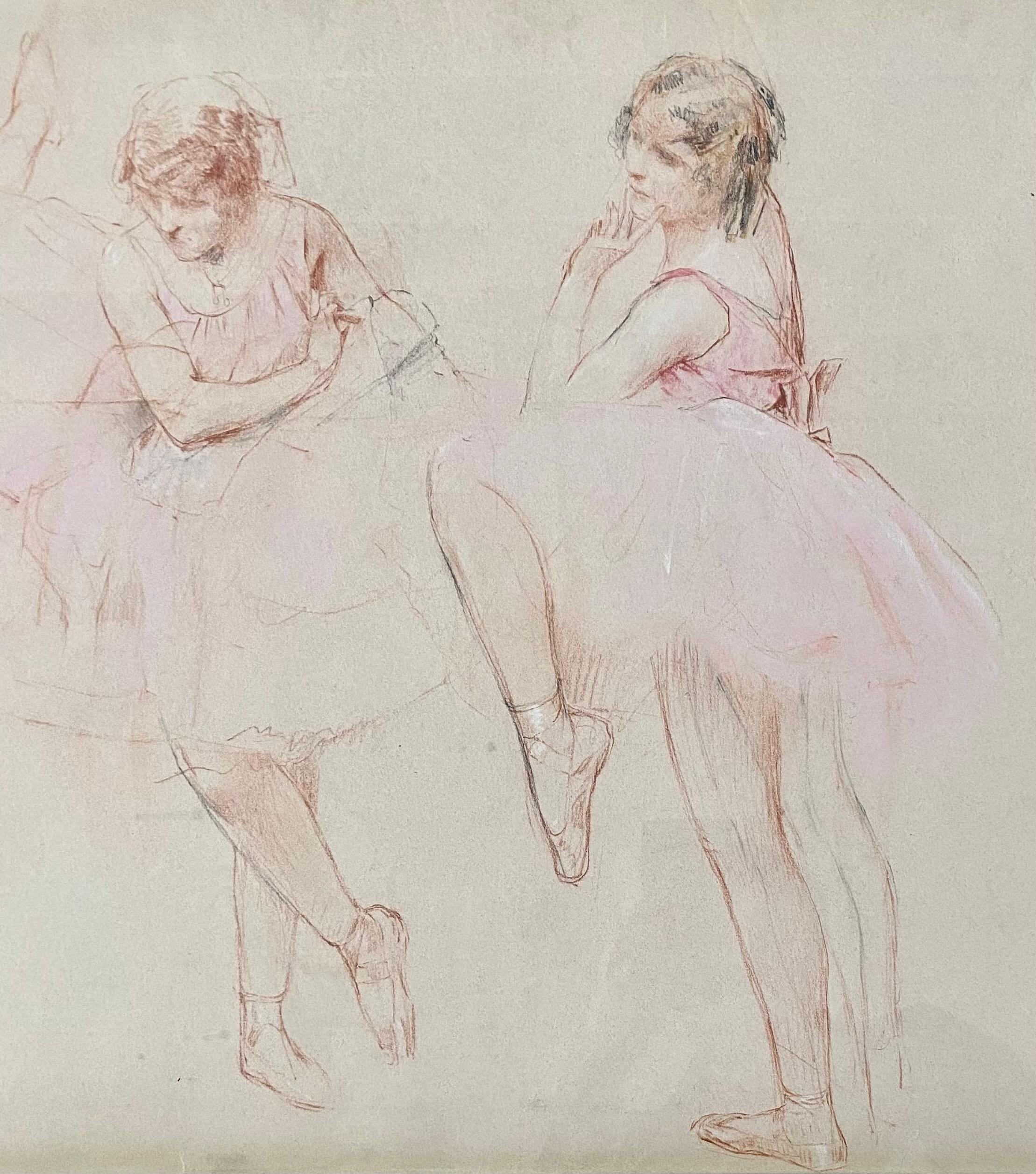 Henri ROYER
Nancy 1869 - 1938 Paris

Étude des danseurs
Pastel sanguin et fusain sur papier blanc crème
Vers 1900-1910
Non signé
Feuille 47 x 62,5 cm
67 x 83 cm cm cadre
Provenance : Succession de la famille de l'artiste

Peintre, pastelliste,