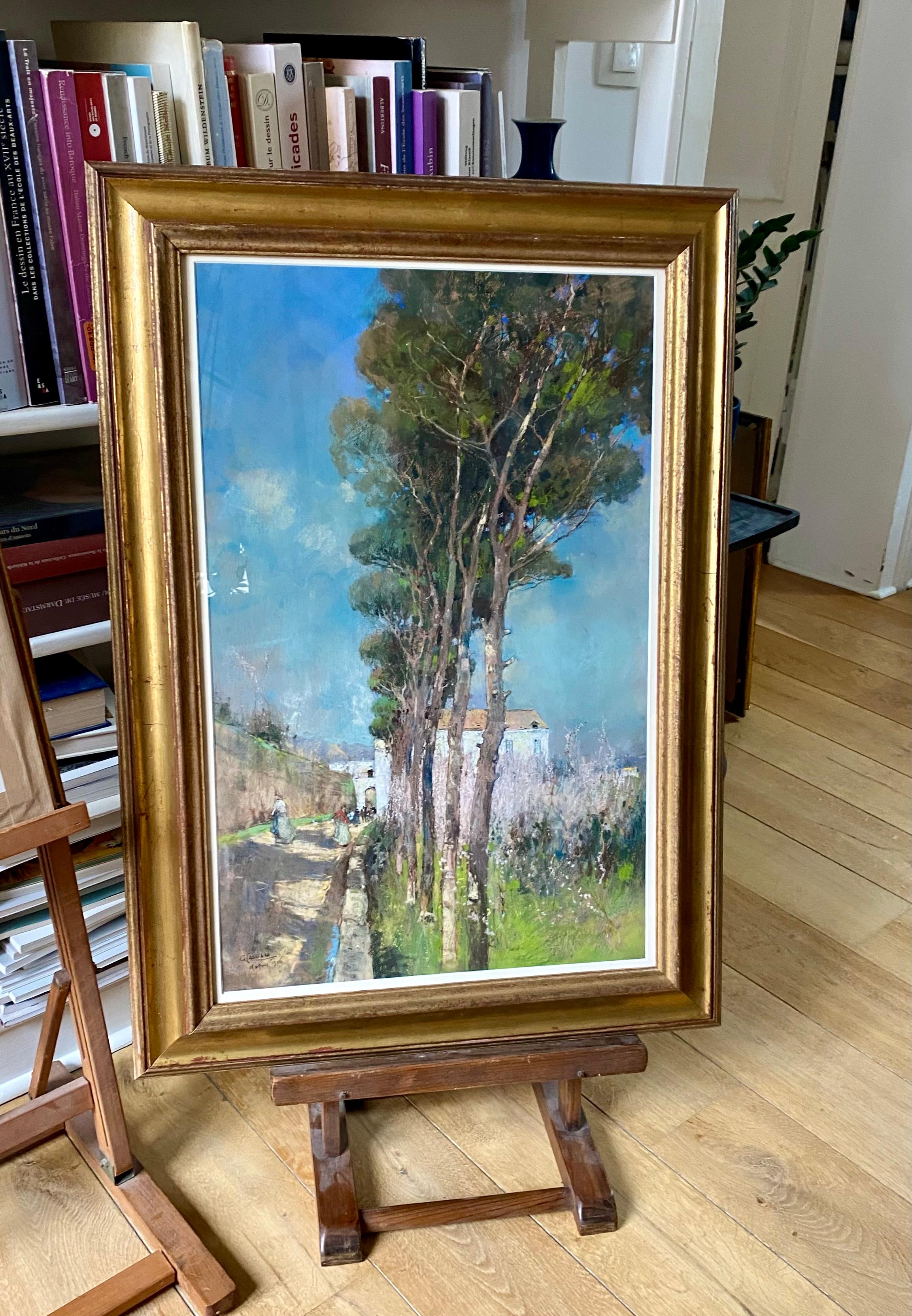 Eine Straße in Neapel, große Pastellfarbe (Post-Impressionismus), Art, von Giuseppe Casciaro