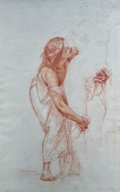 Nu féminin, dessin préparatoire pour le tableau daté de 1875 « The Bathers »