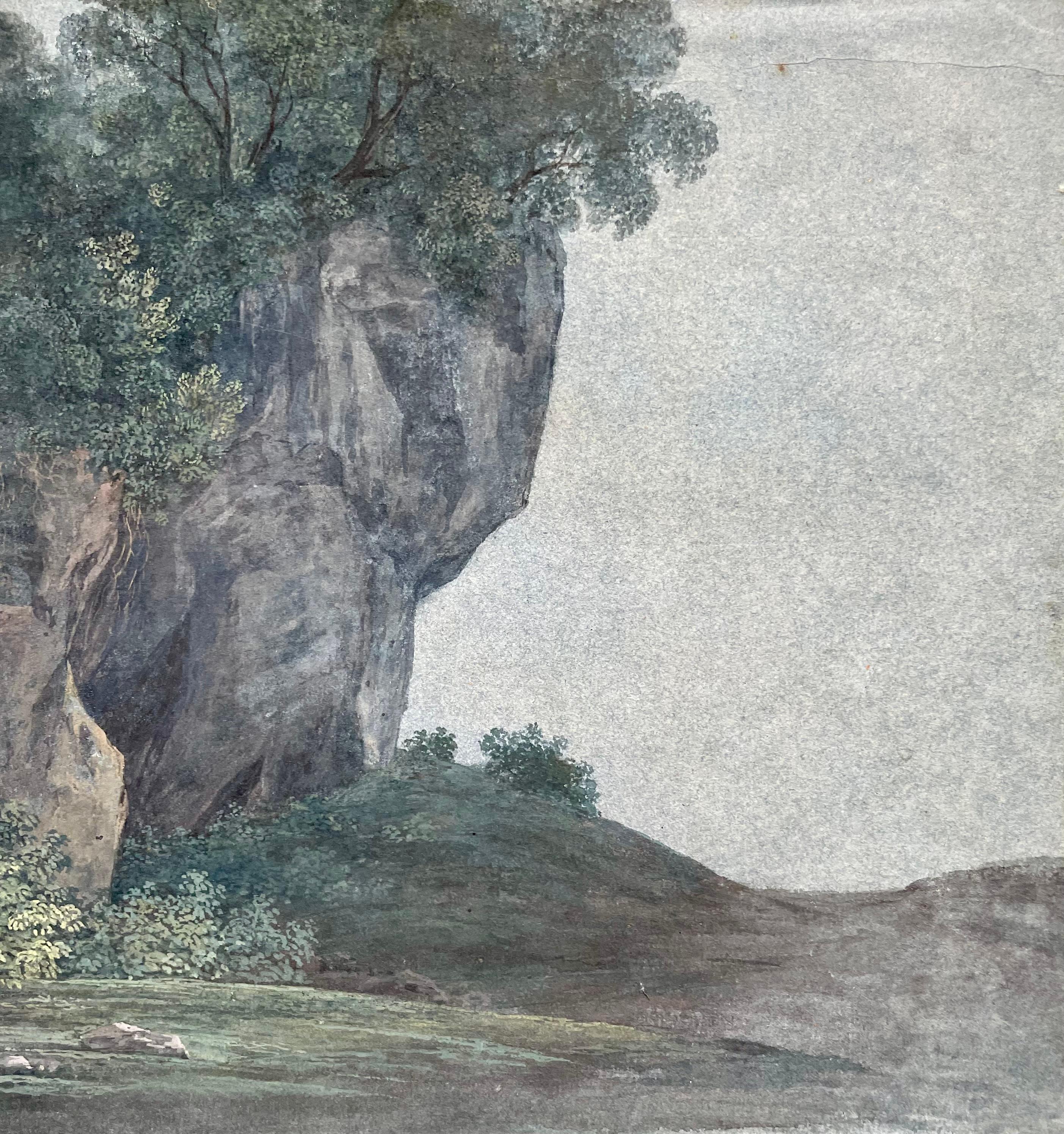 The Cave Of Vicovaro near Tivoli - Romantic Art by Peter Birmann