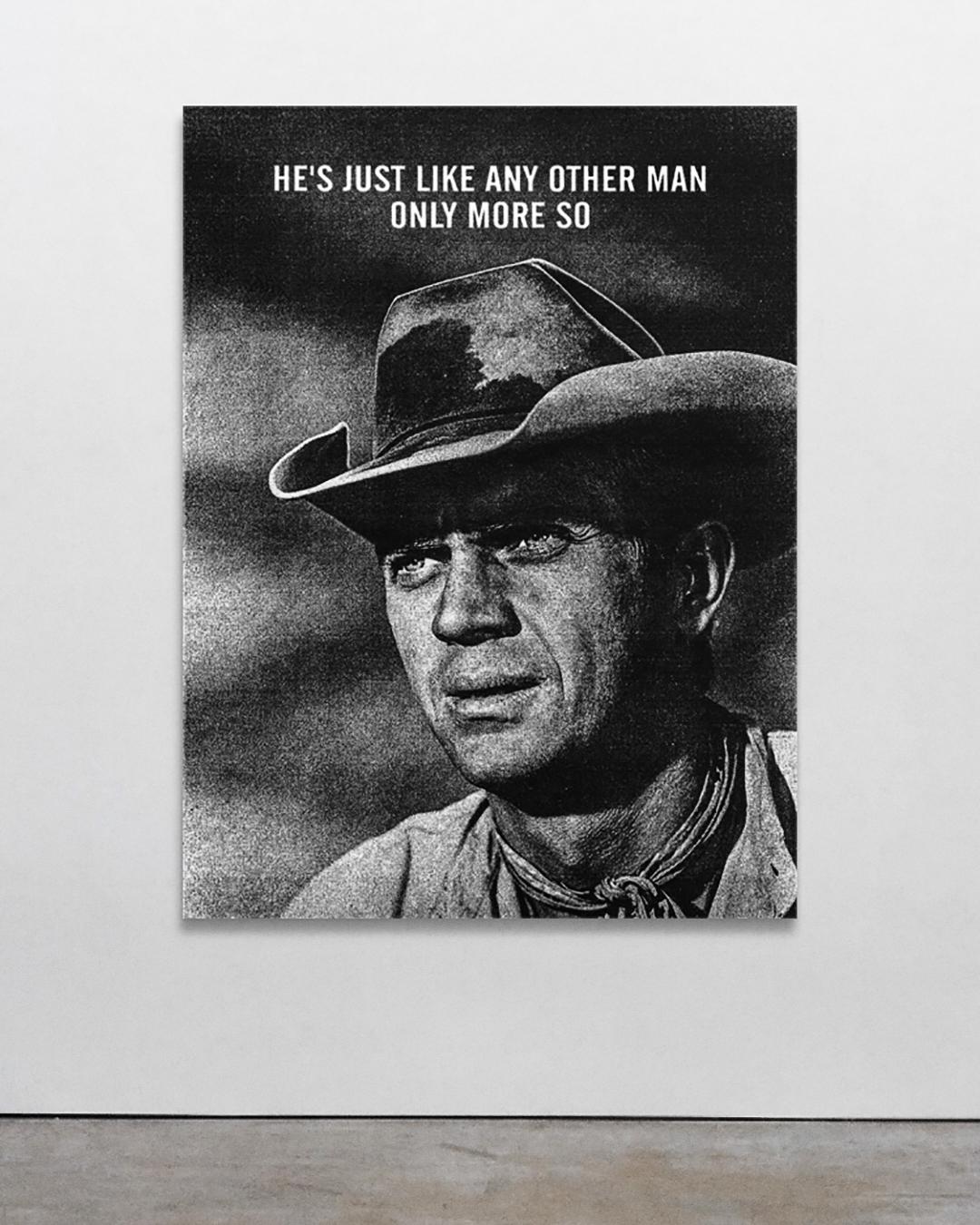 Only More So - Cowboy, Text, Black and White - Pop Art Mixed Media Art by Ryan Mulford