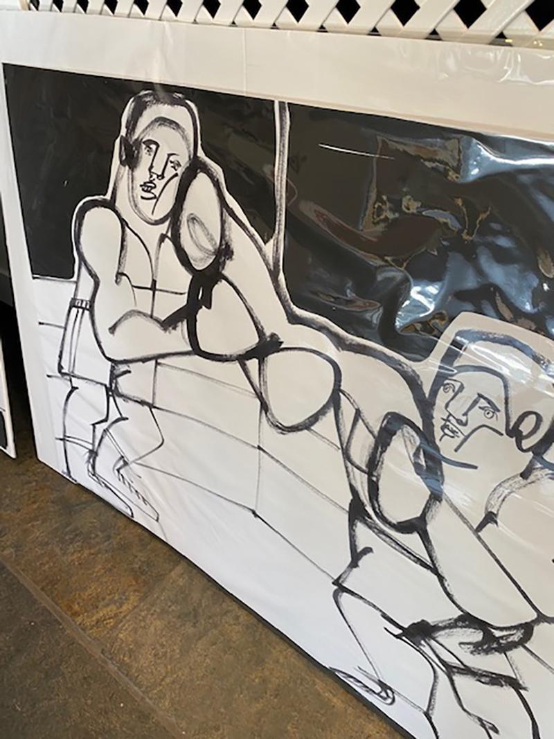 Boxer III, America Martin, Tinte auf Papier, Schwarz + Weiß/Figurative, Boxer im Angebot 2