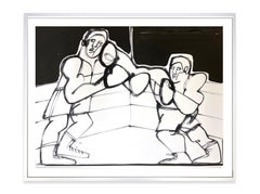 Boxer III, America Martin, Ink on Paper, Black + White/ Figurative, Boxer