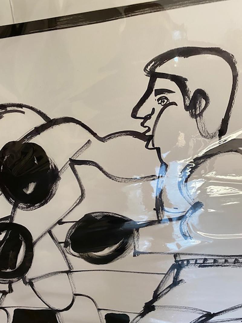 Boxer I, 2021, America Martin, Ink on Paper, Black + White/ Figurative, Boxer For Sale 2