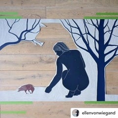 Linograbado_Figurativo/Desnudo/Retrato_Limitado Ed_Ellen Von Wiegand, Frío y tranquilo