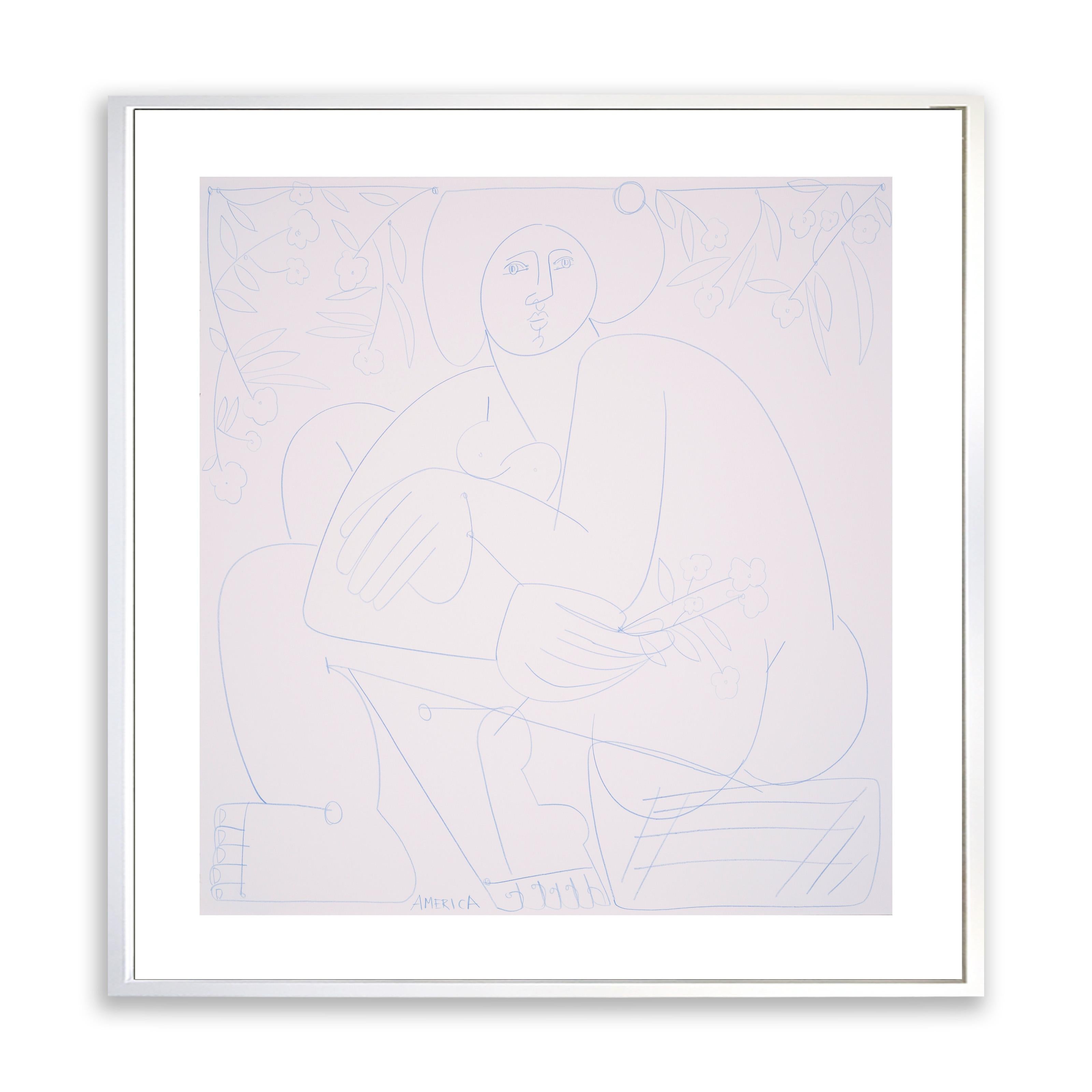 Amerika Martin
"Frau sitzt und schaut sich um"
Blaue Kreide auf Papier
30" x 28" Gerahmt


AMERICA MARTIN ist eine international vertretene kolumbianisch-amerikanische Künstlerin mit Sitz in Los Angeles. Amerika ist ein Maler und ein Bildhauer. Die