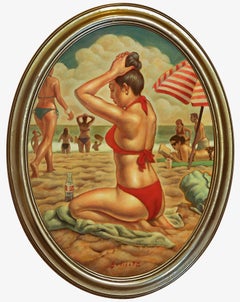 Beach Bun, Danny Galieote, Oil on Canvas, Female Figure, Americana Pop