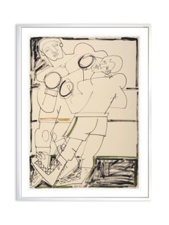 One Two KO, America Martin, Ink on Paper, Black + White/ Figurative, Boxer