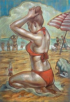 Beach Bun, Danny Galieote, Disegno di studio, Figura femminile, Pop americano