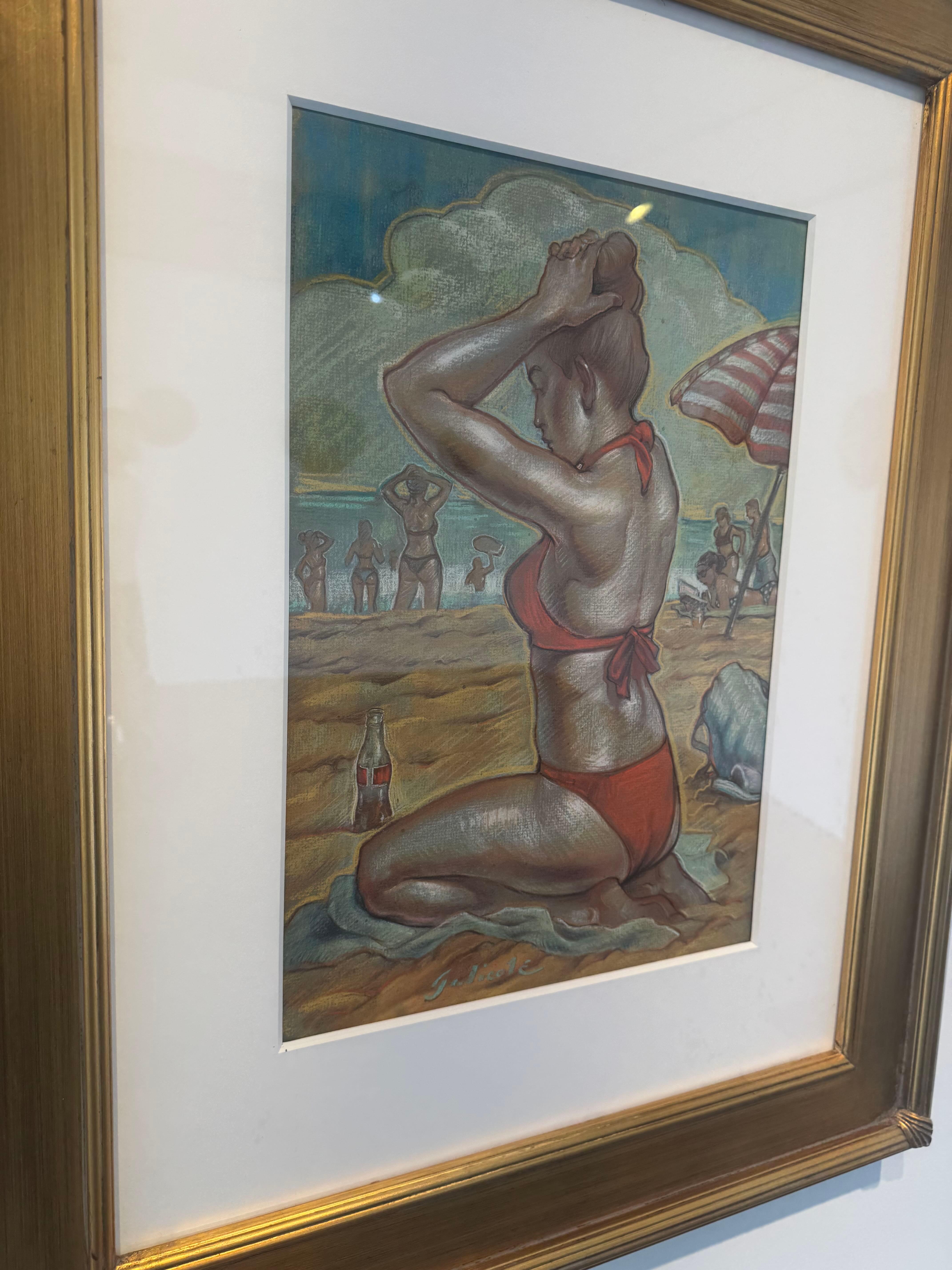 Beach Bun, Danny Galieote, Disegno di studio, Figura femminile, Pop americano in vendita 7